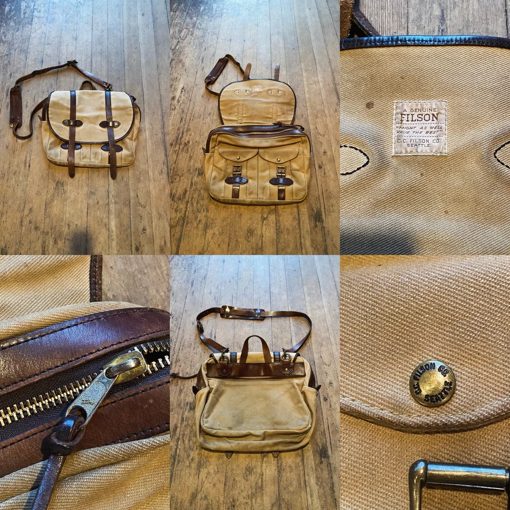 Vintage Filson 90s Talon Zipper Field Messenger Satchel Bag