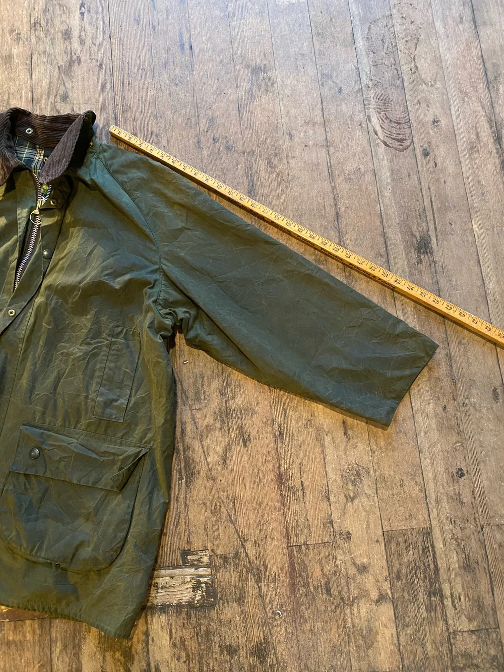 Vintage Barbour Gamefair Green Tin Oil Cloth Jacket — Teleport