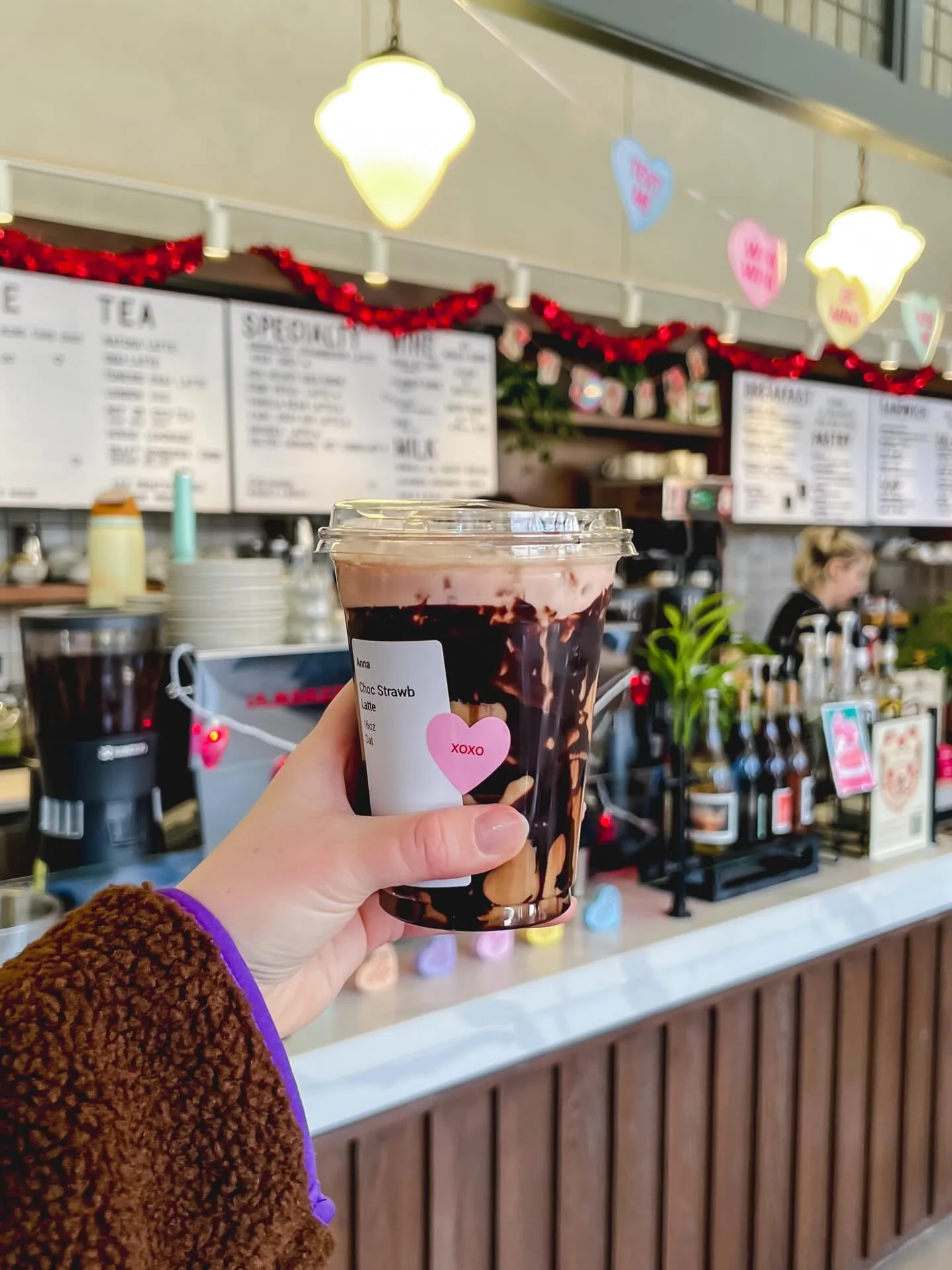 happy valentines my coffee loves 💕 featuring &mdash;

🍓 chocolate strawberry latte from @laylaandringos 
🍒spiced cherry mocha from @coffeelab.lakeview