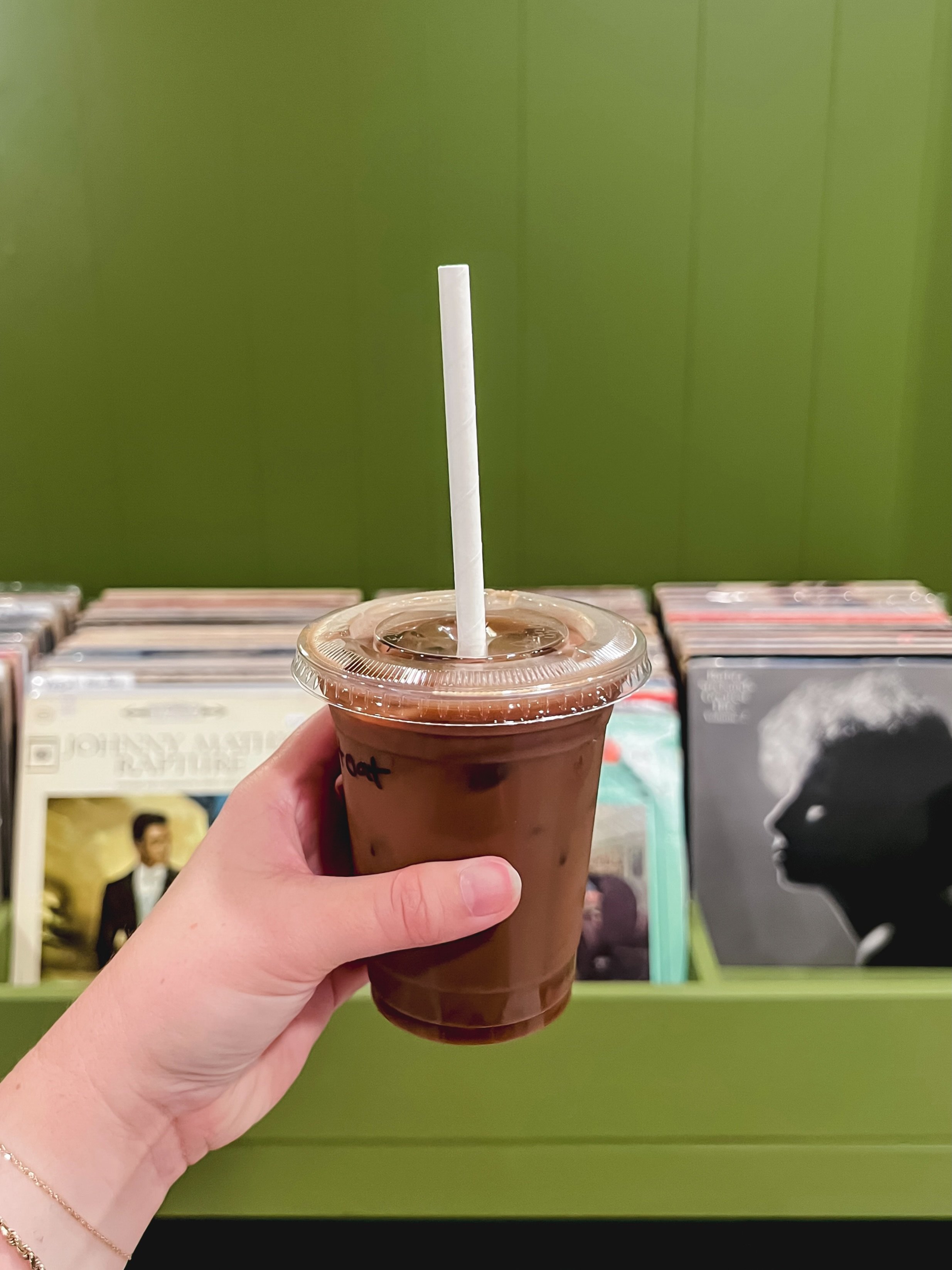 📍 turn back time records &amp; coffee, irving park 
a little iced mocha treat at the brand new @turnbacktimerecords! 🍫 what a neat spot &mdash; they&rsquo;re brewing @4lwcoffee and will serve as a community performance space 🎵 i got a great record