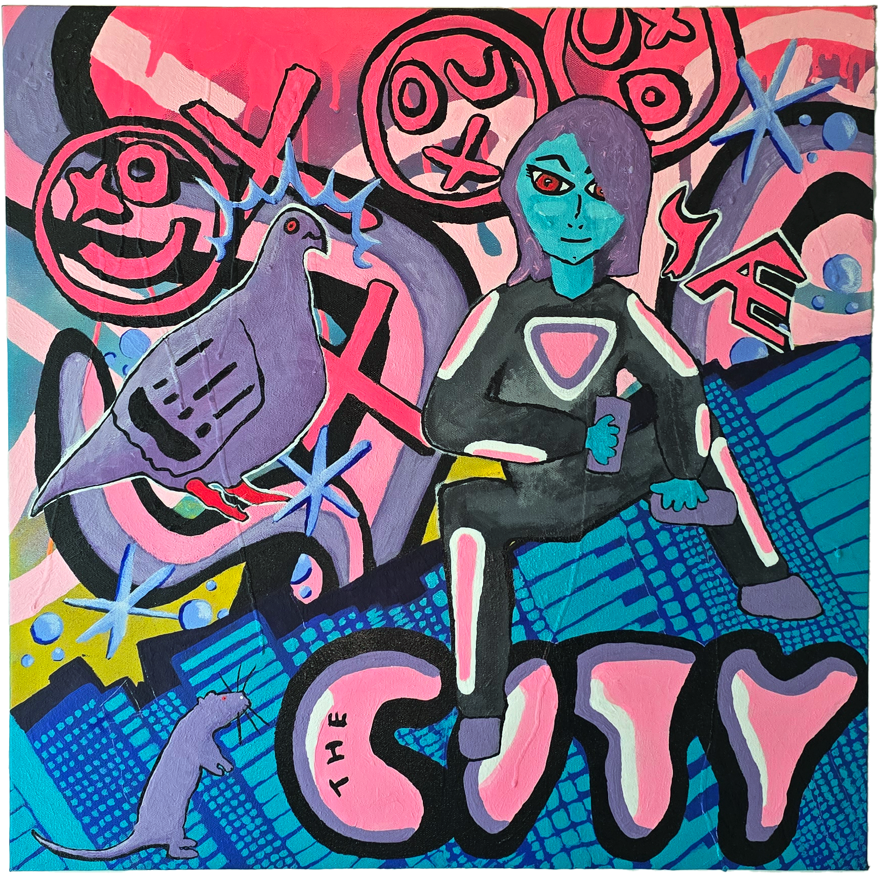 Acrylic Painting: "The City"
