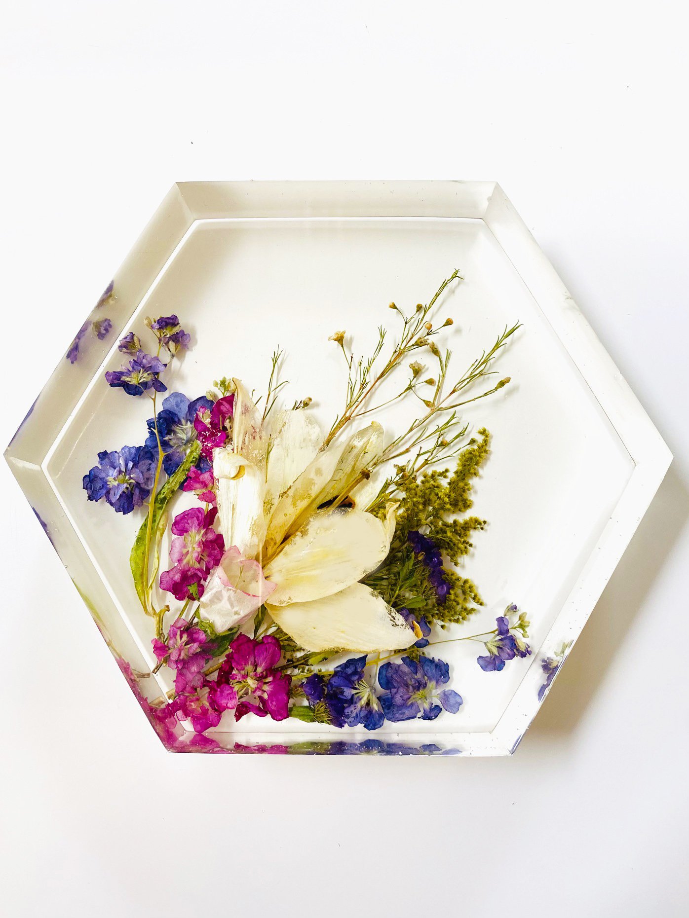 Custom Floral Hexagon 9 inch
