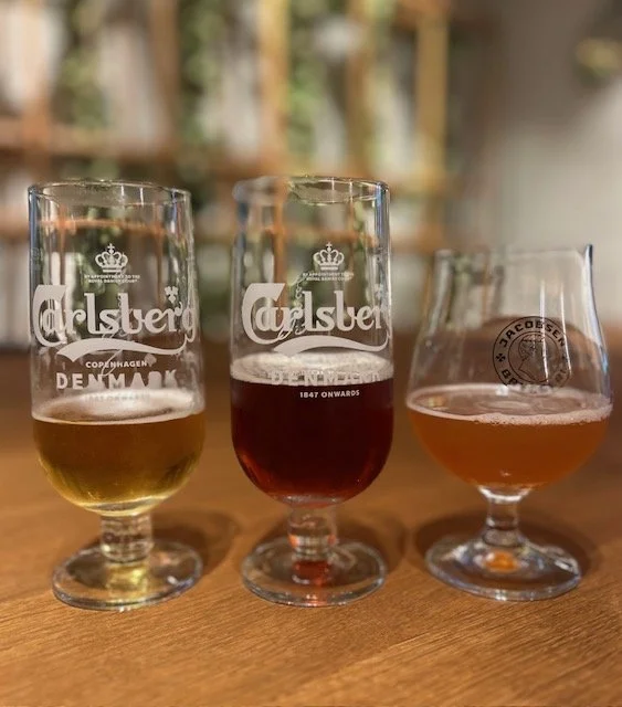 Carlsberg Brewery beer tasting with three different styles of Danish beer in Copenhagen.