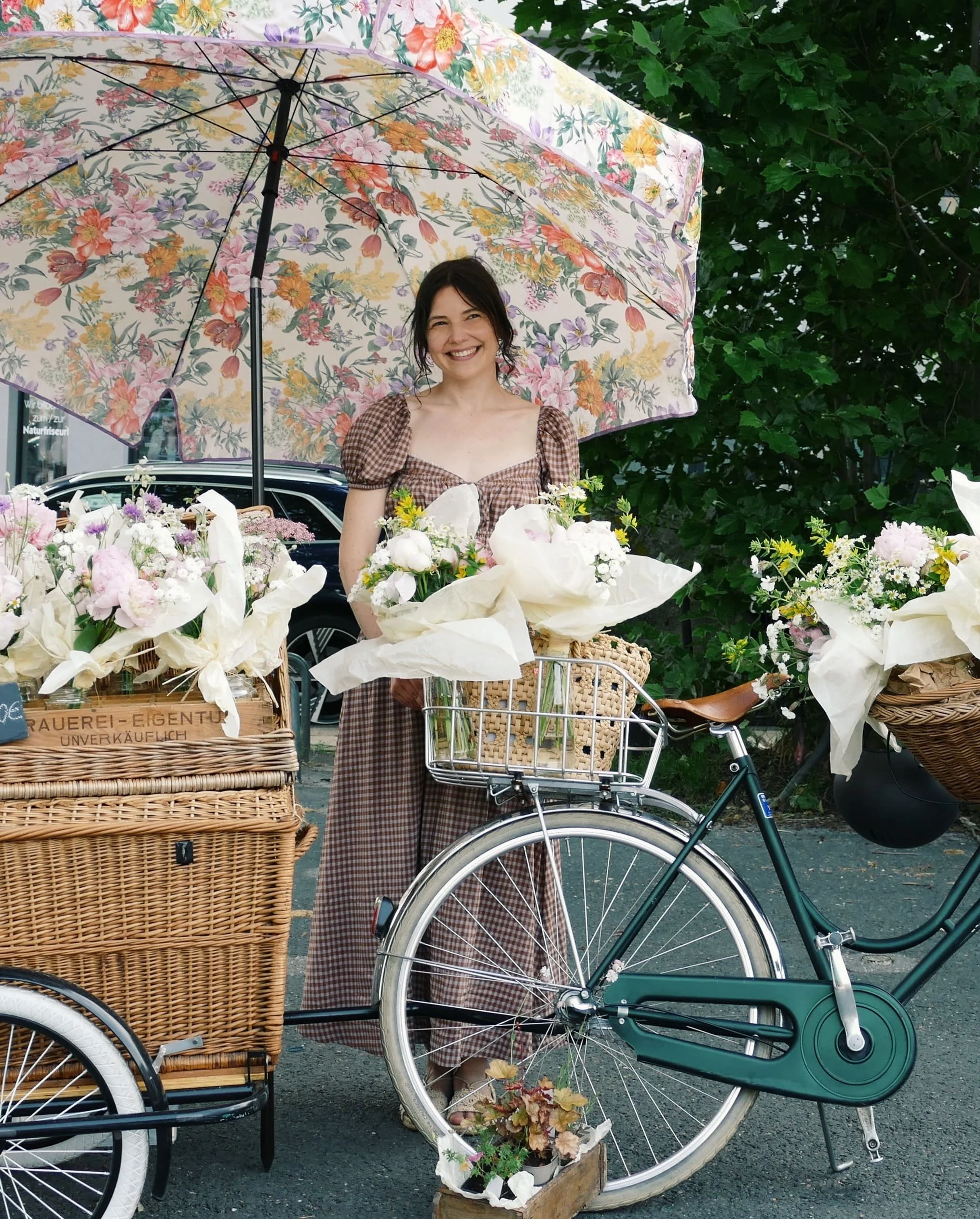 Blumen Marktstand Fahrrad