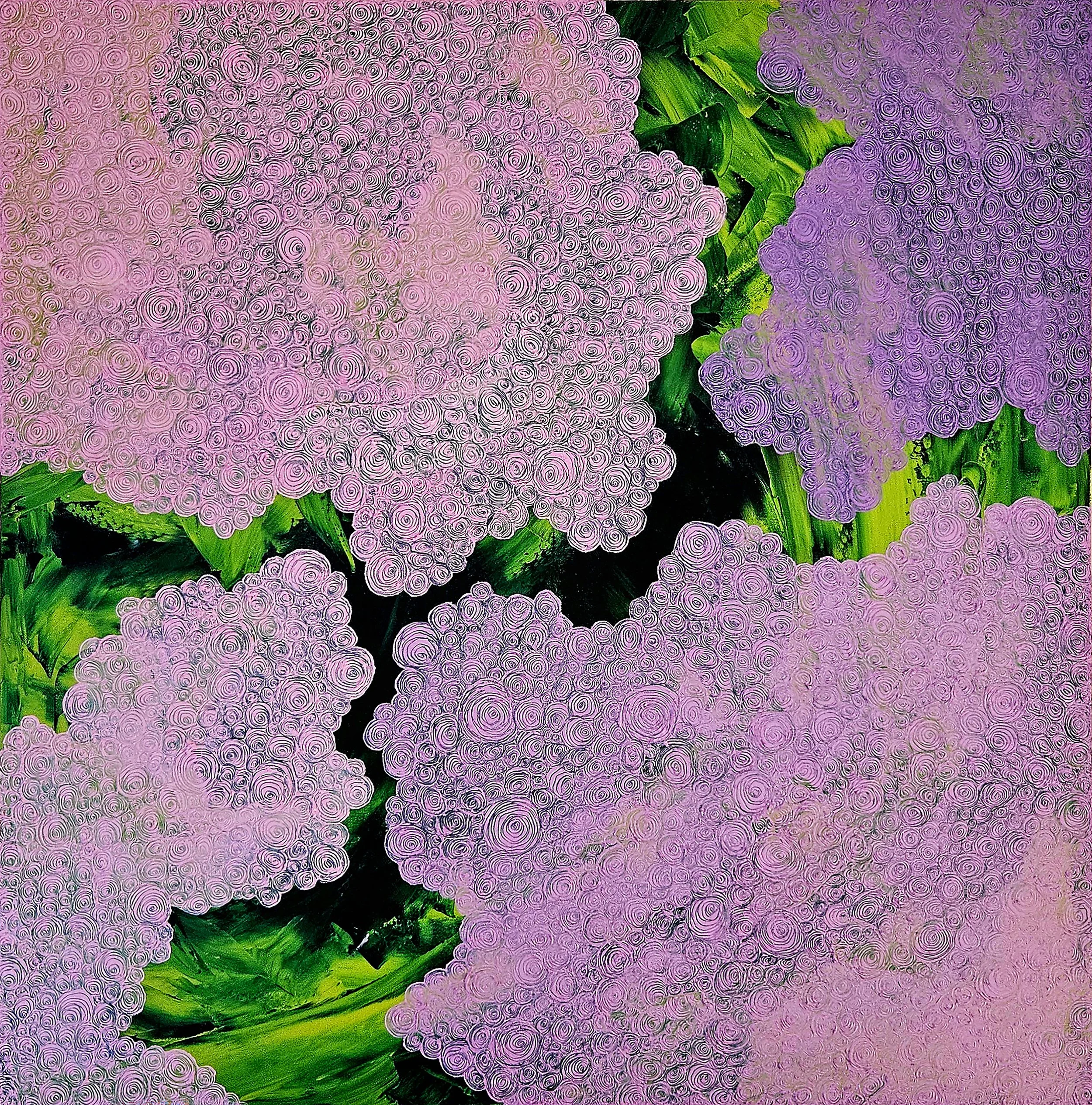 In The Garden of My Ancestor Ts'ui Pen, Oil on Canvas, 36" x 36", 2024