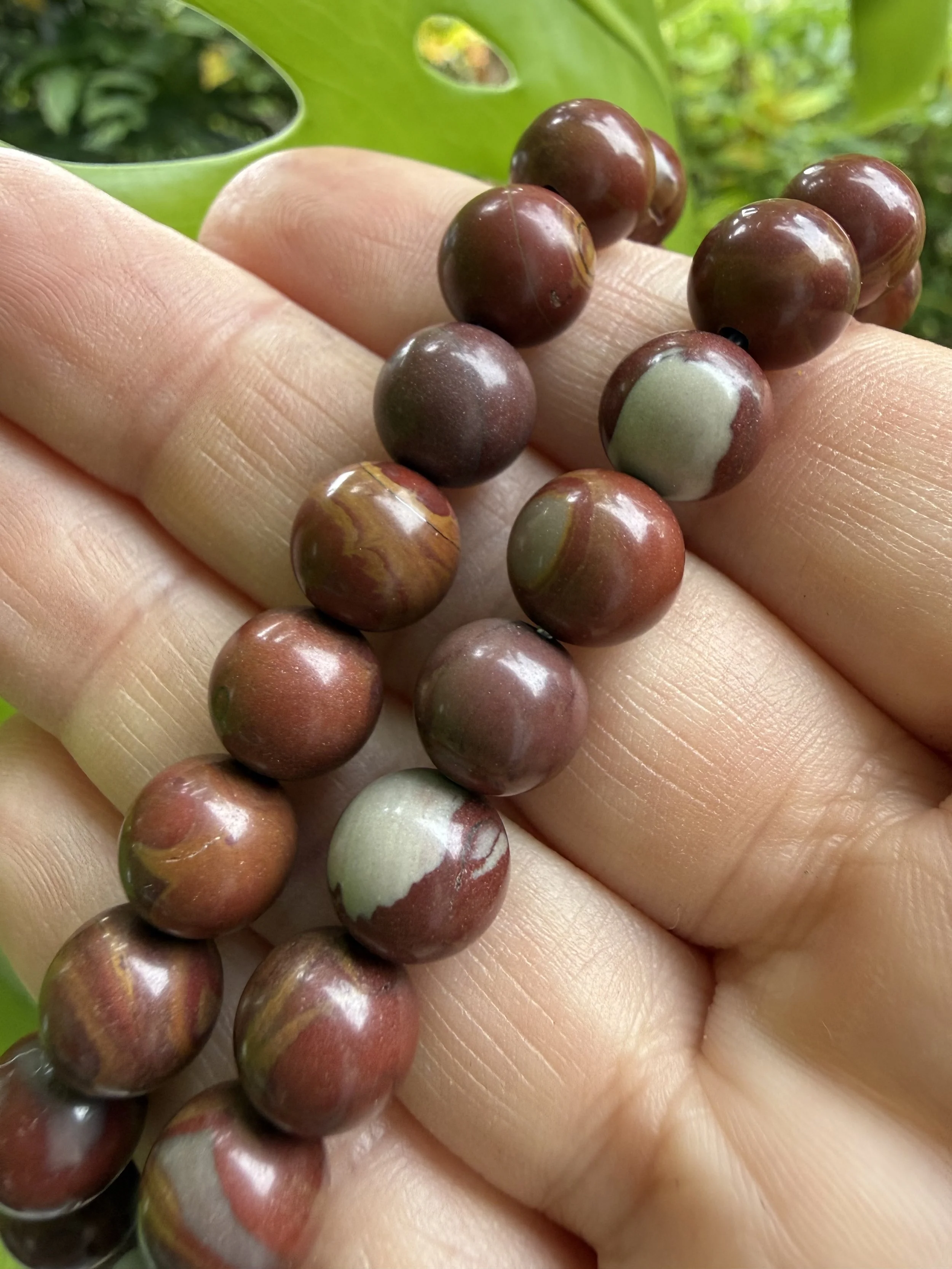 Autumn Toned 8mm Bead Bracelet - Noorena Jasper