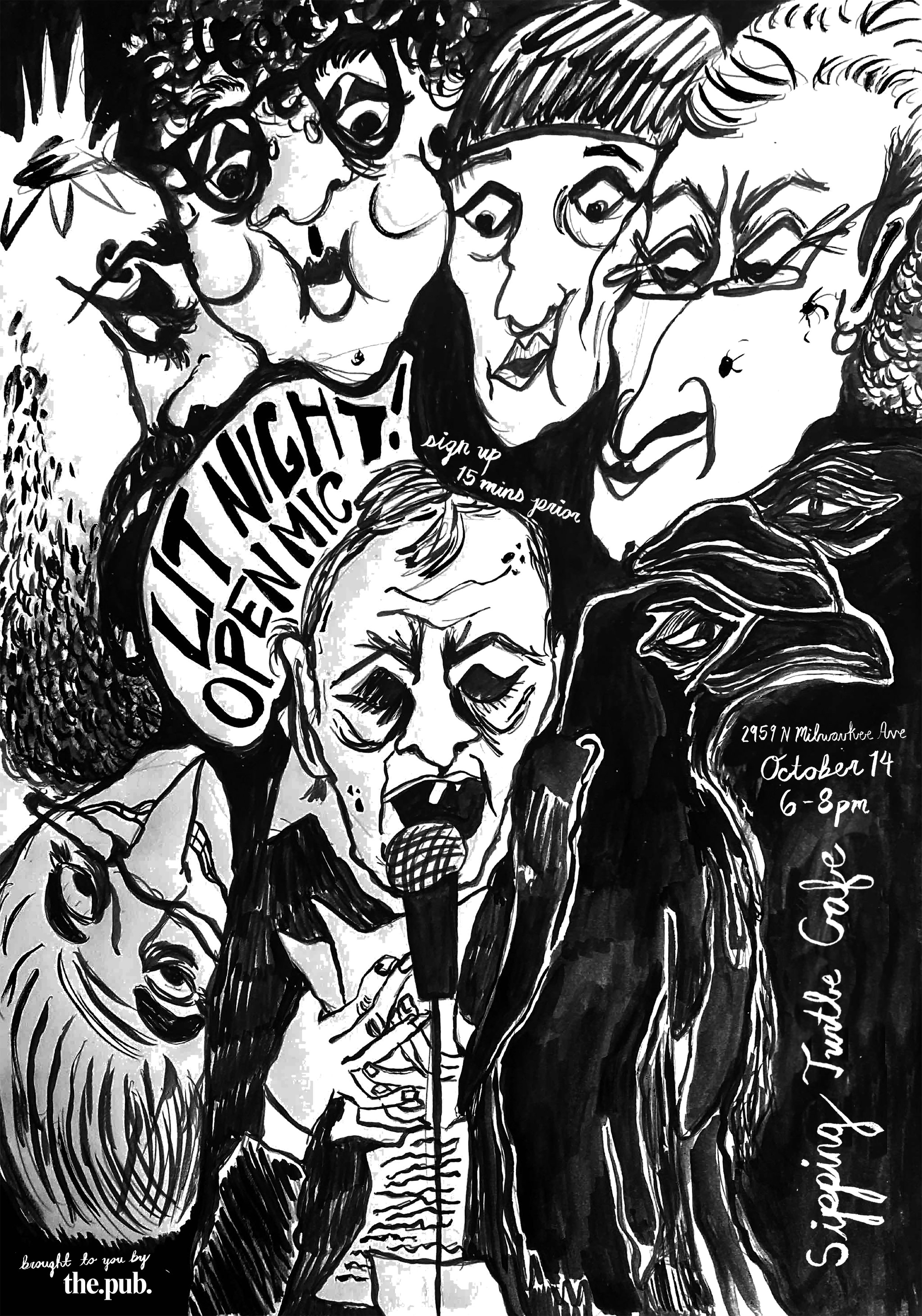 Lit Night Open Mic Poster, 2025