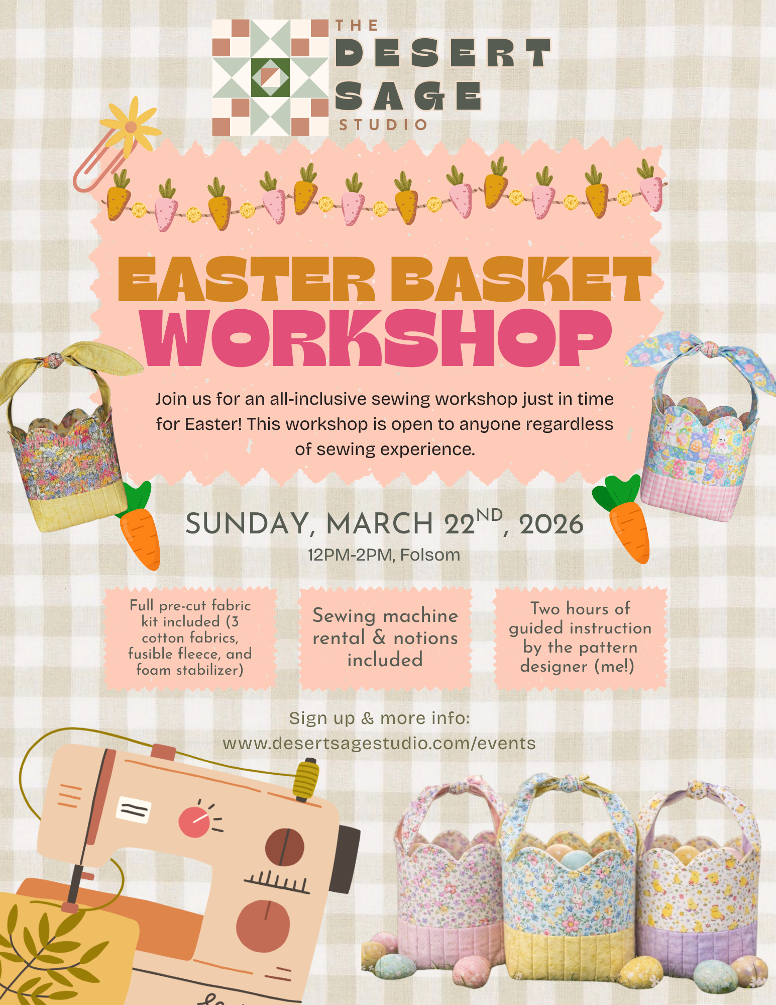Easter Basket Workshop - Heirloom Bunny Basket (March 22, Folsom)