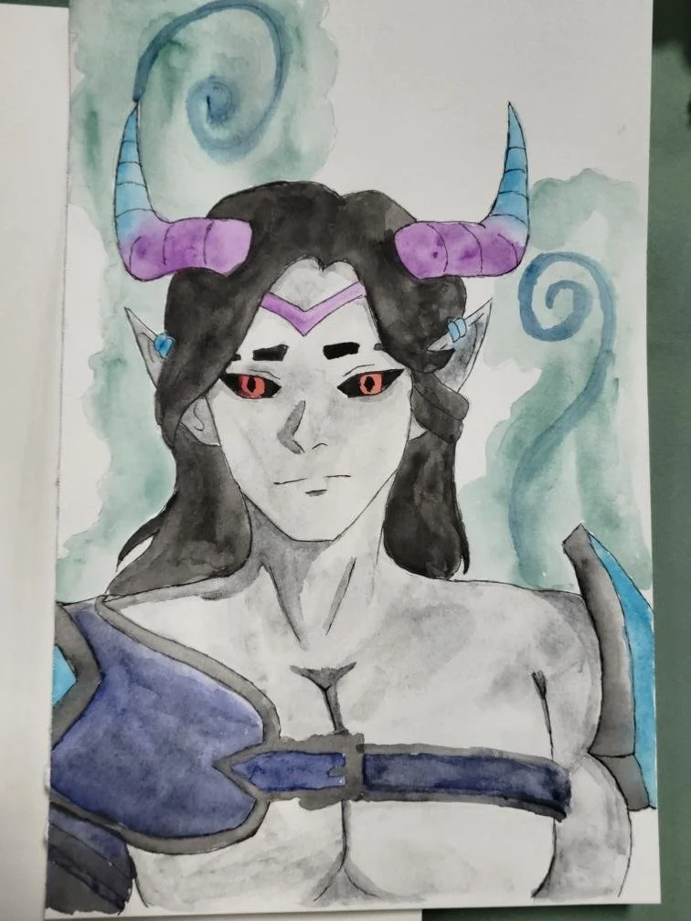 D&D Sorcerer Original Character Watercolor Commission