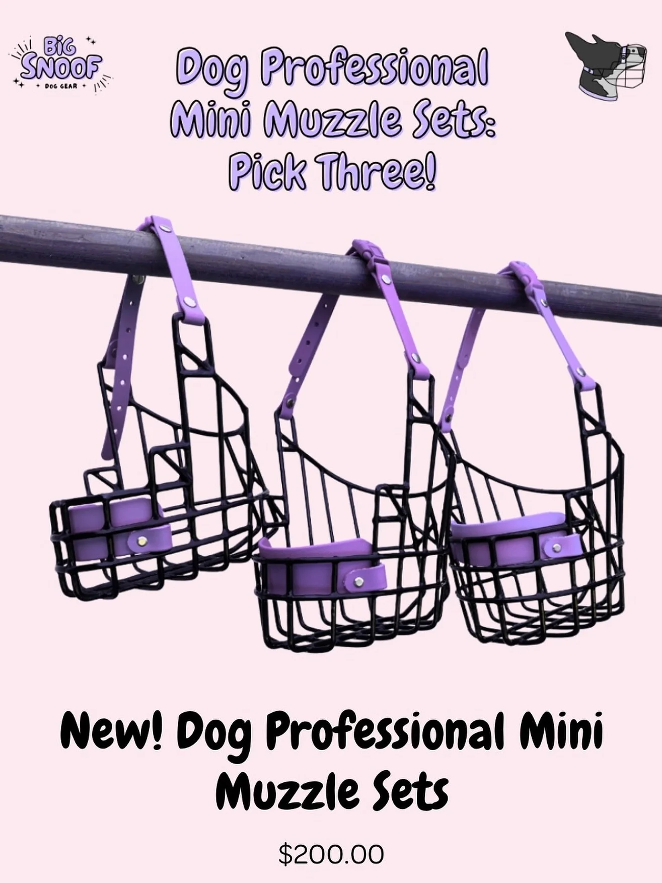 Lots of new stuff coming this week 🥳 Starting off strong with our new Dog Professional MINI Muzzle Sets! Designed for any dog professionals: trainers, vets, dog groomers, dog walkers, and more! You&rsquo;ll get to pick three standard sizes to build 