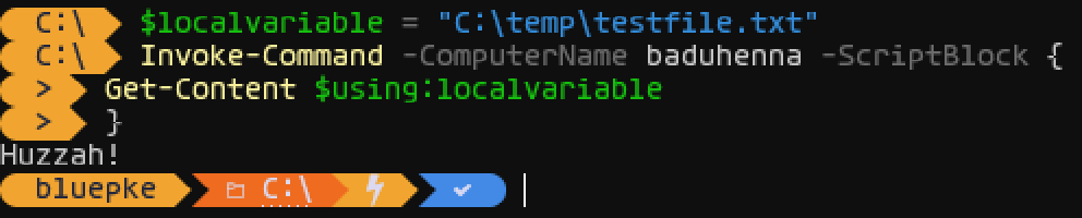 $Using Variables: Passing Variables in PowerShell Remote Sessions ...