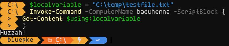 $Using Variables: Passing Variables in PowerShell Remote Sessions ...