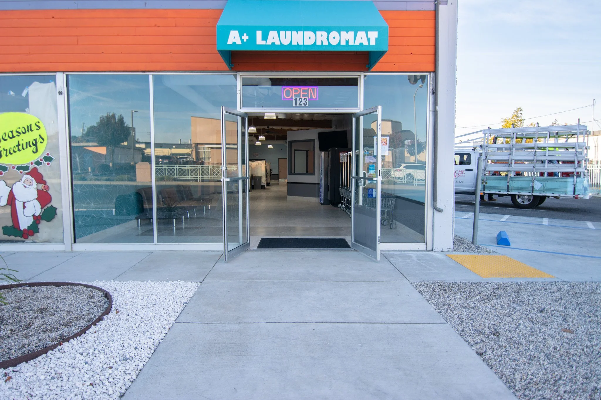 Our charming storefront is bright and easily visible for your convenience!