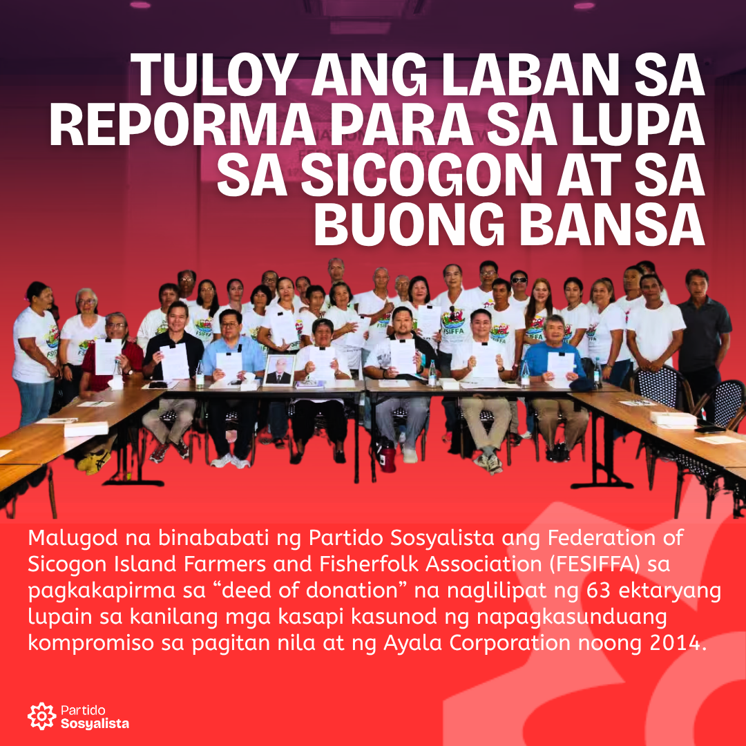 Tuloy ang laban sa reporma para sa lupa sa Sicogon at sa buong bansa