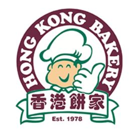 Logo of Hong Kong Bakery featuring a smiling chef with a thumbs-up, with Chinese characters and 'Est. 1978'