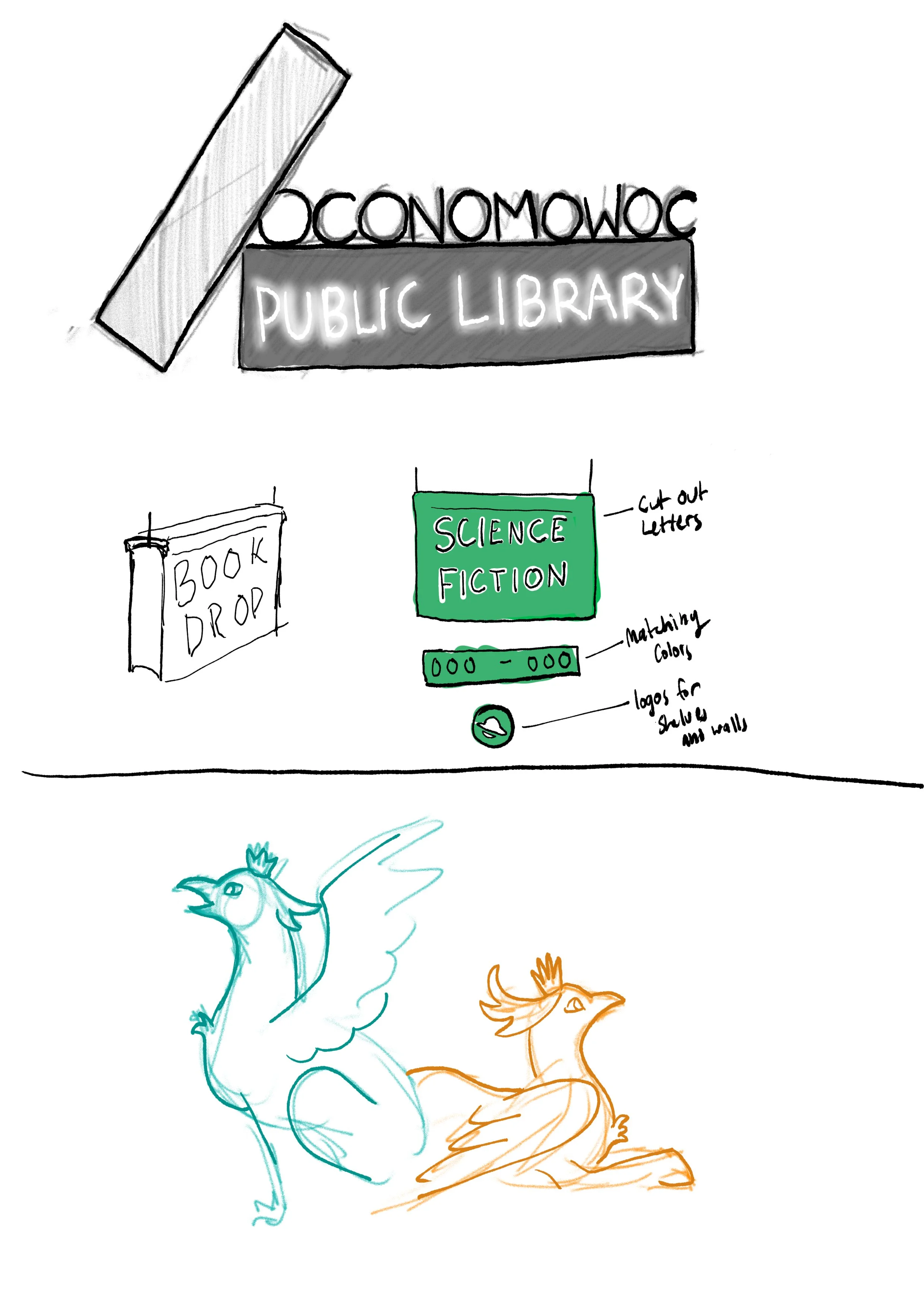 Some preliminary sketches to get the feel of the shapes and ideas I was thinking of.