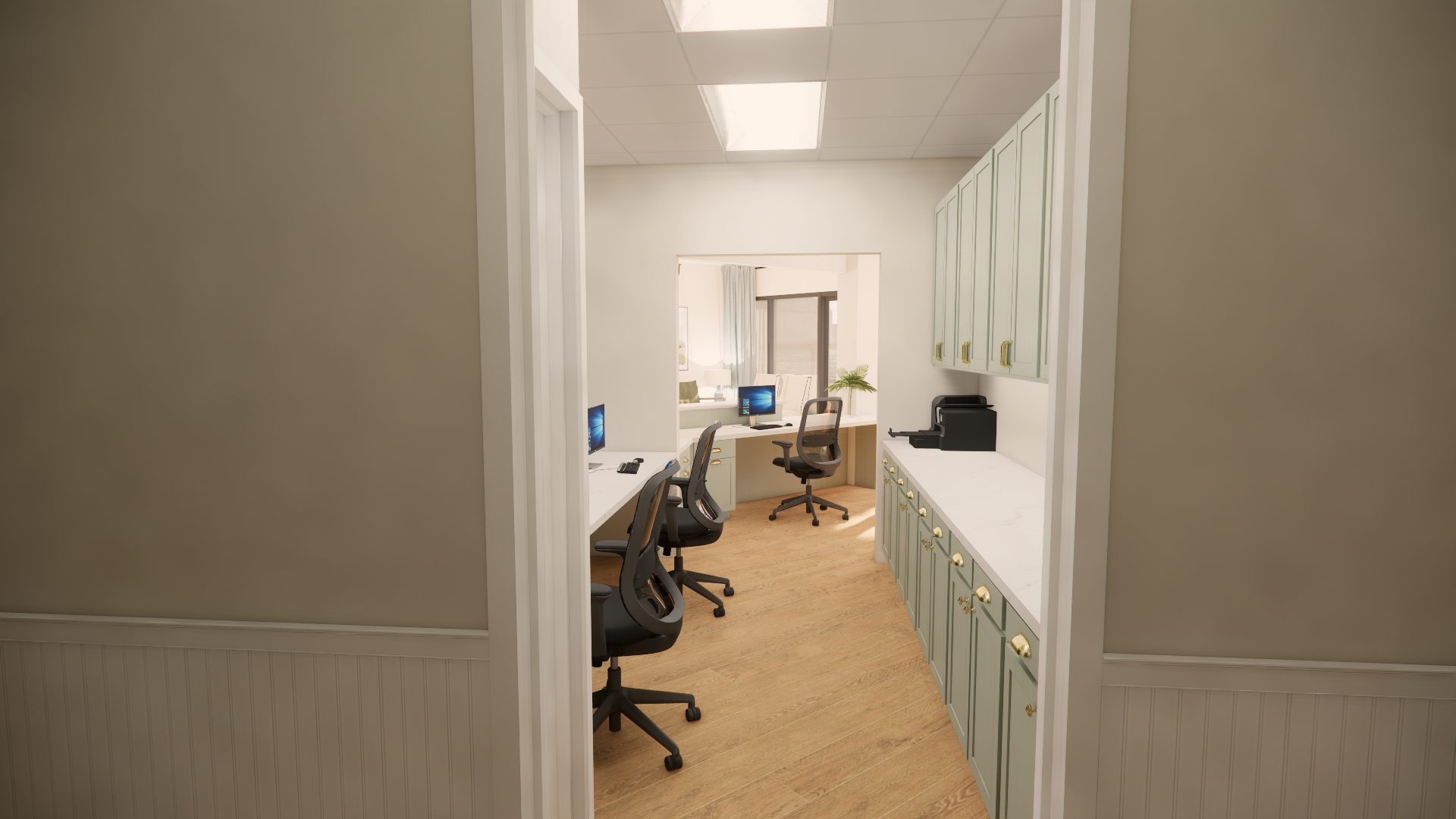 rendering dentist office staff area