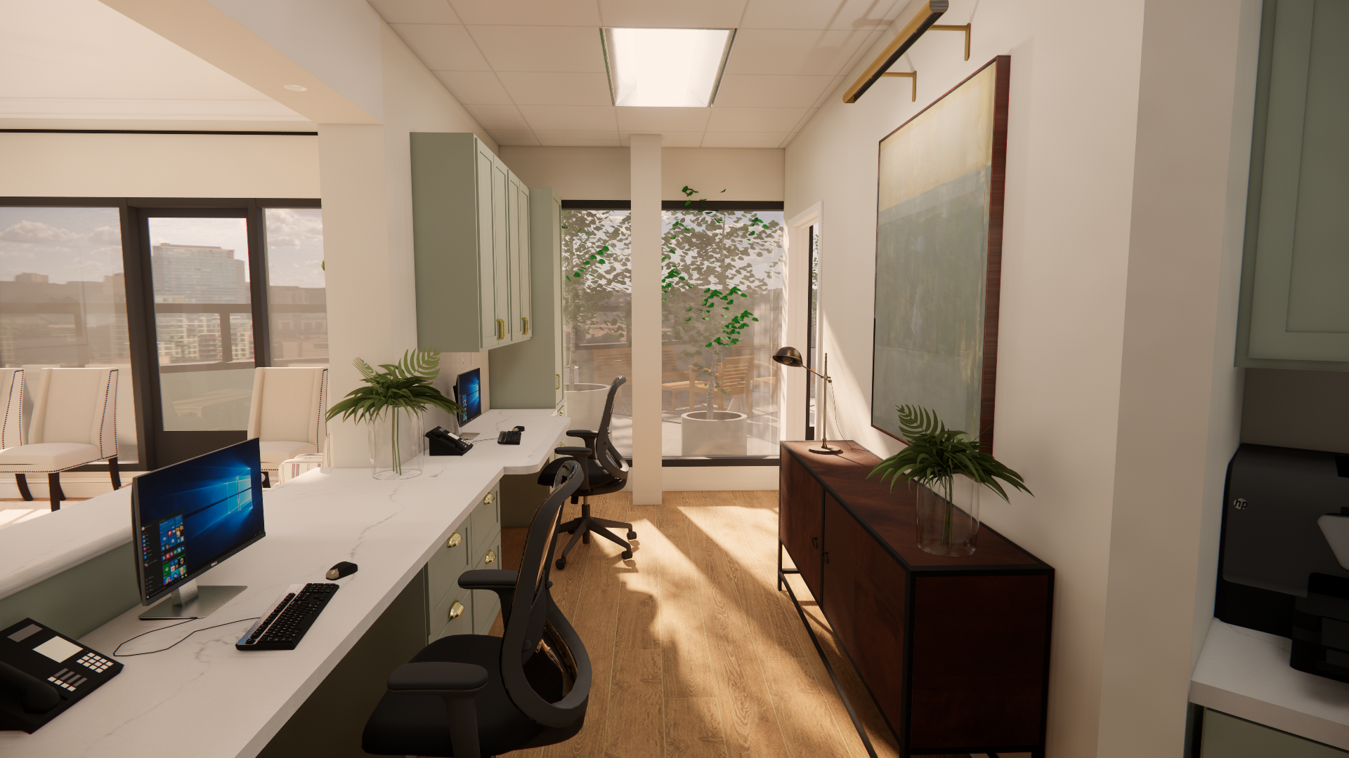 rendering dentist office reception 