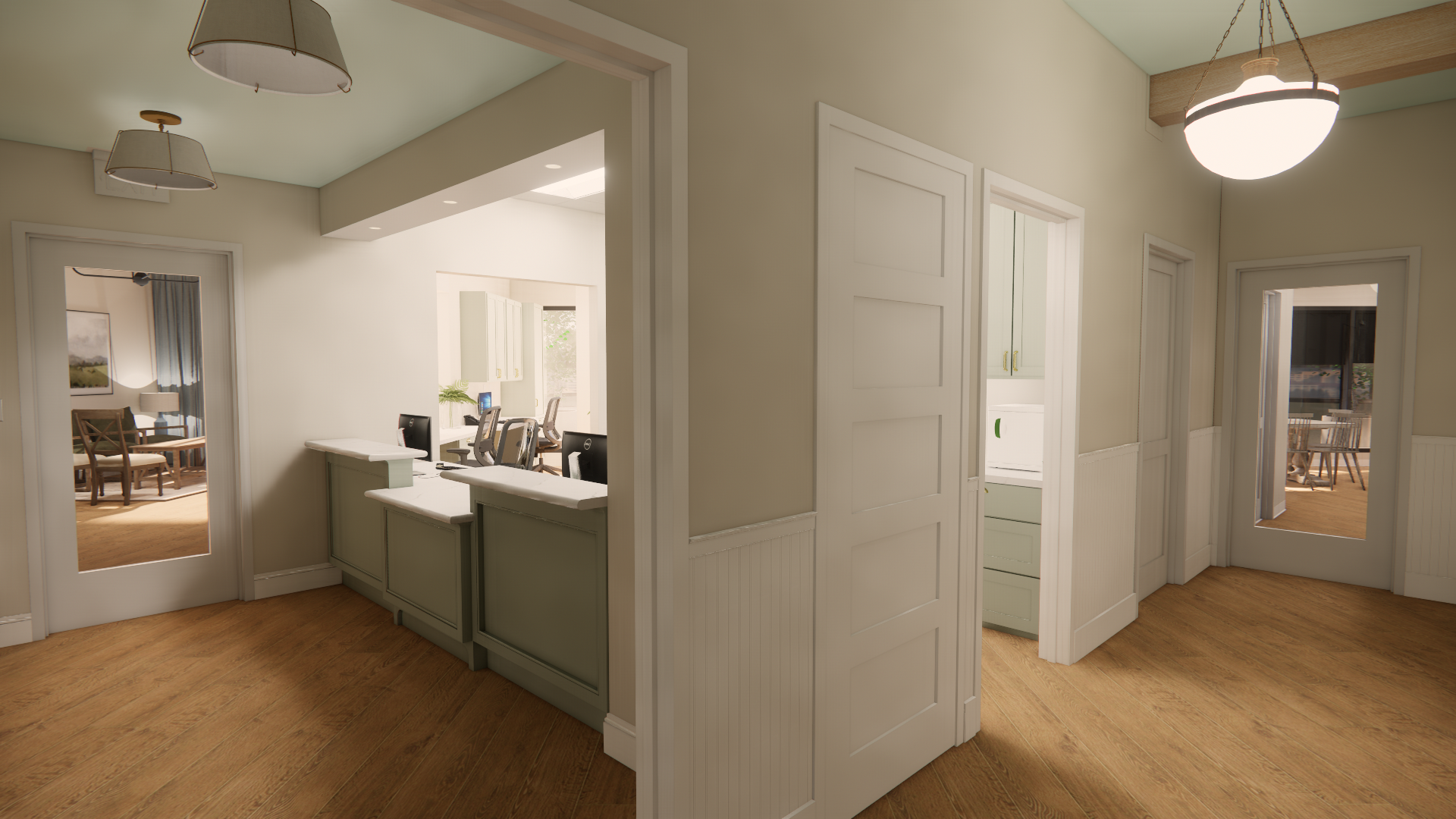 rendering dentist office corridors check out