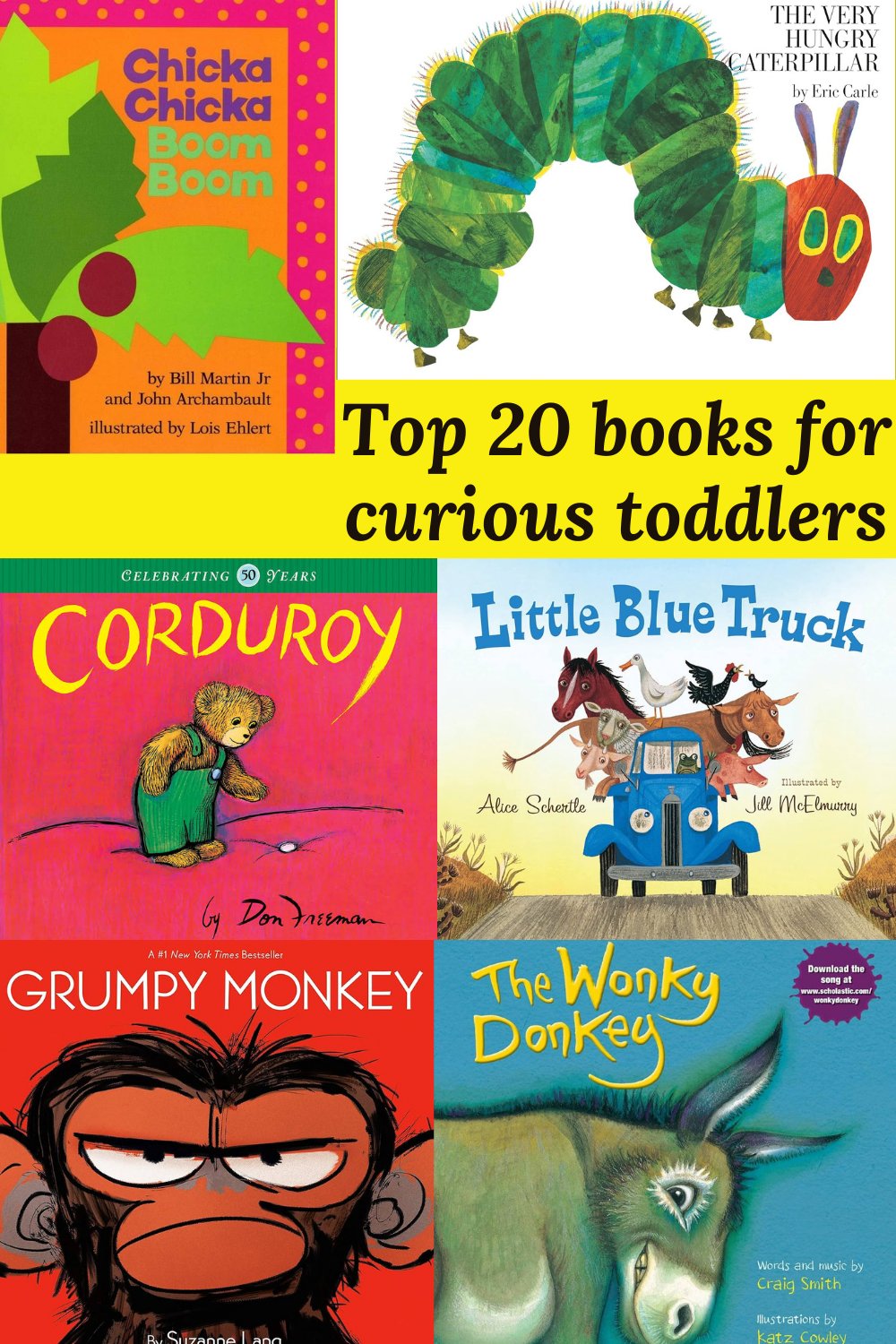 Top 20 must-read books for curious toddlers. 