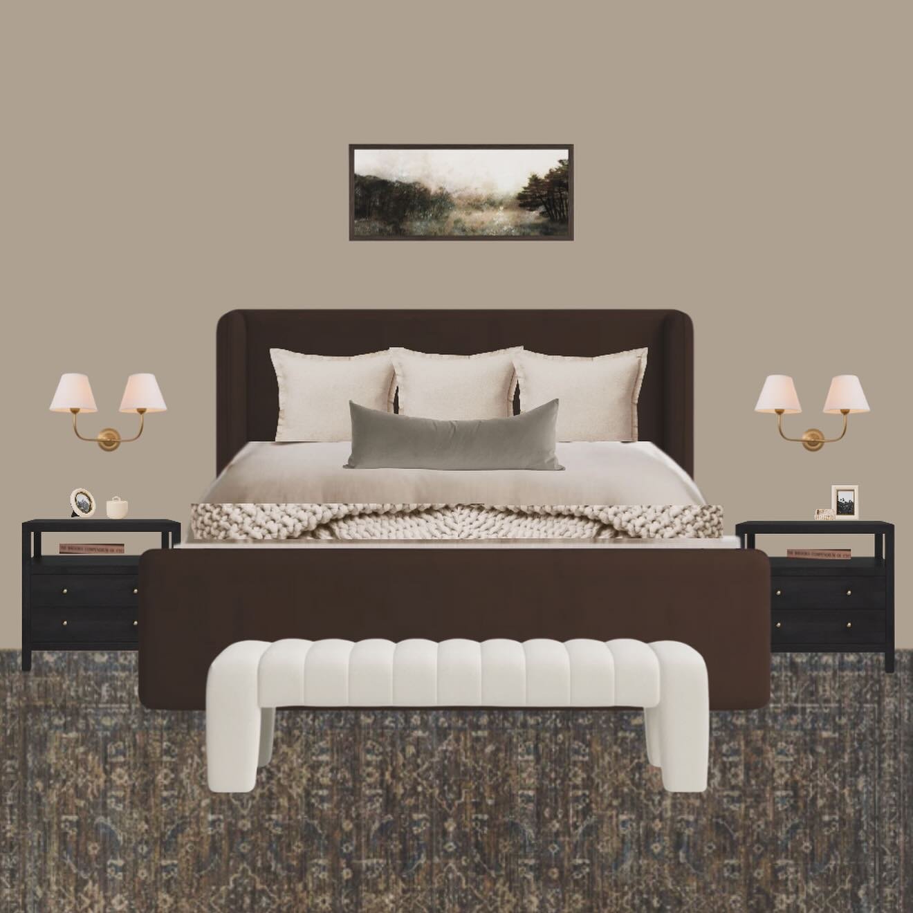 Who&rsquo;s ready to see this primary bedroom ✨GLOW UP✨ in the works?! 

I couldn&rsquo;t be more excited about it. 

This layout was completely refreshed for optimal space and flow. Product sources are always scaled in 3D. You don&rsquo;t have to wo