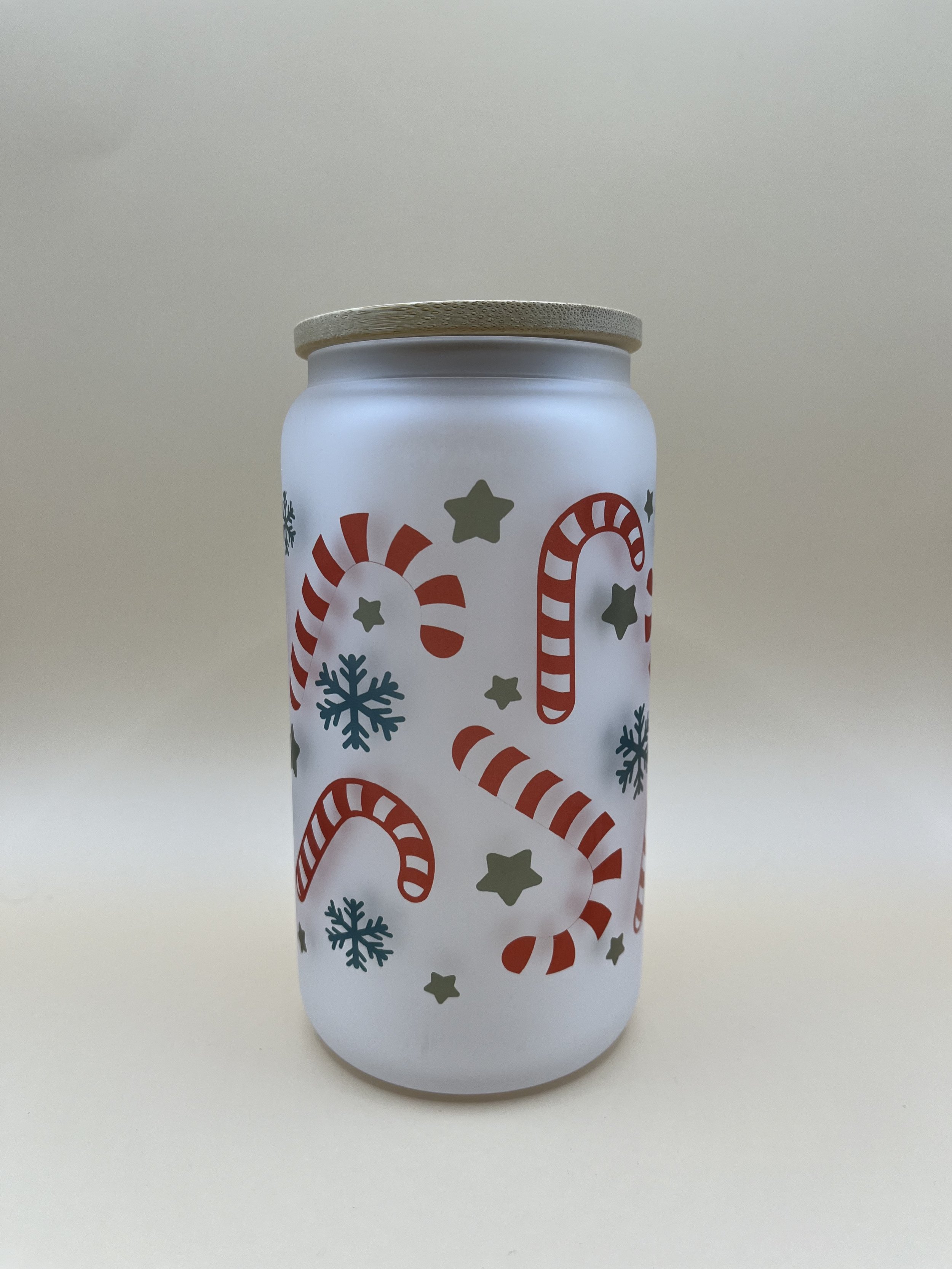 Frosted Candy Cane Libby Can