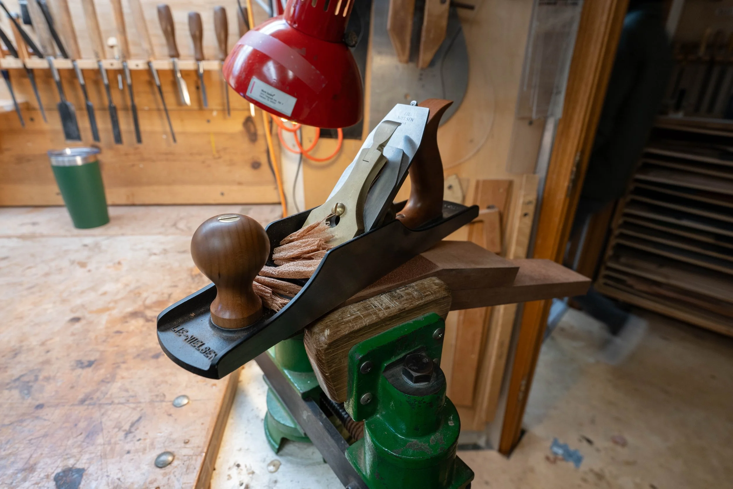 Cleaning up the scarf joint. 