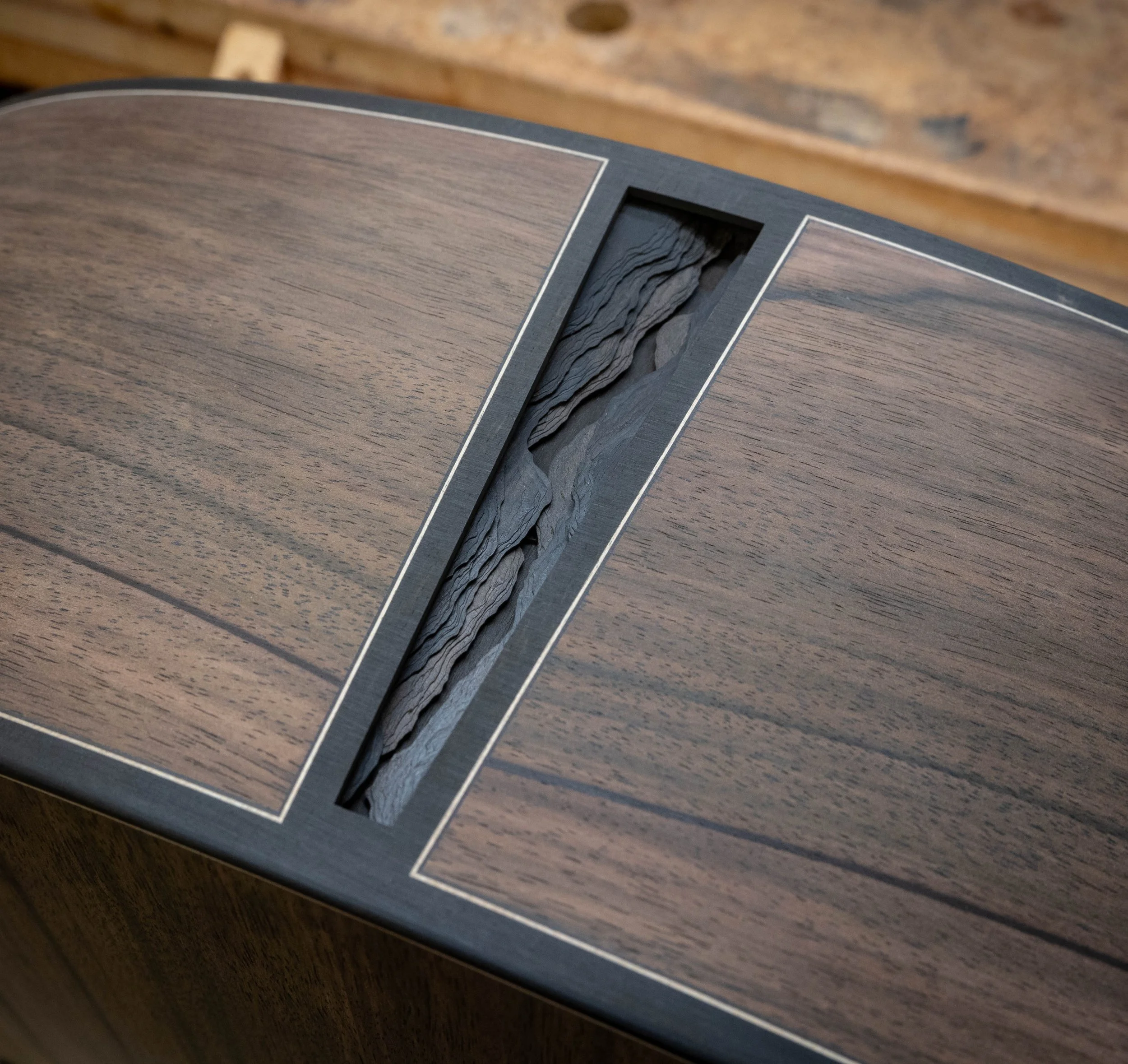 Silverman 3d live edge rock layers inlay