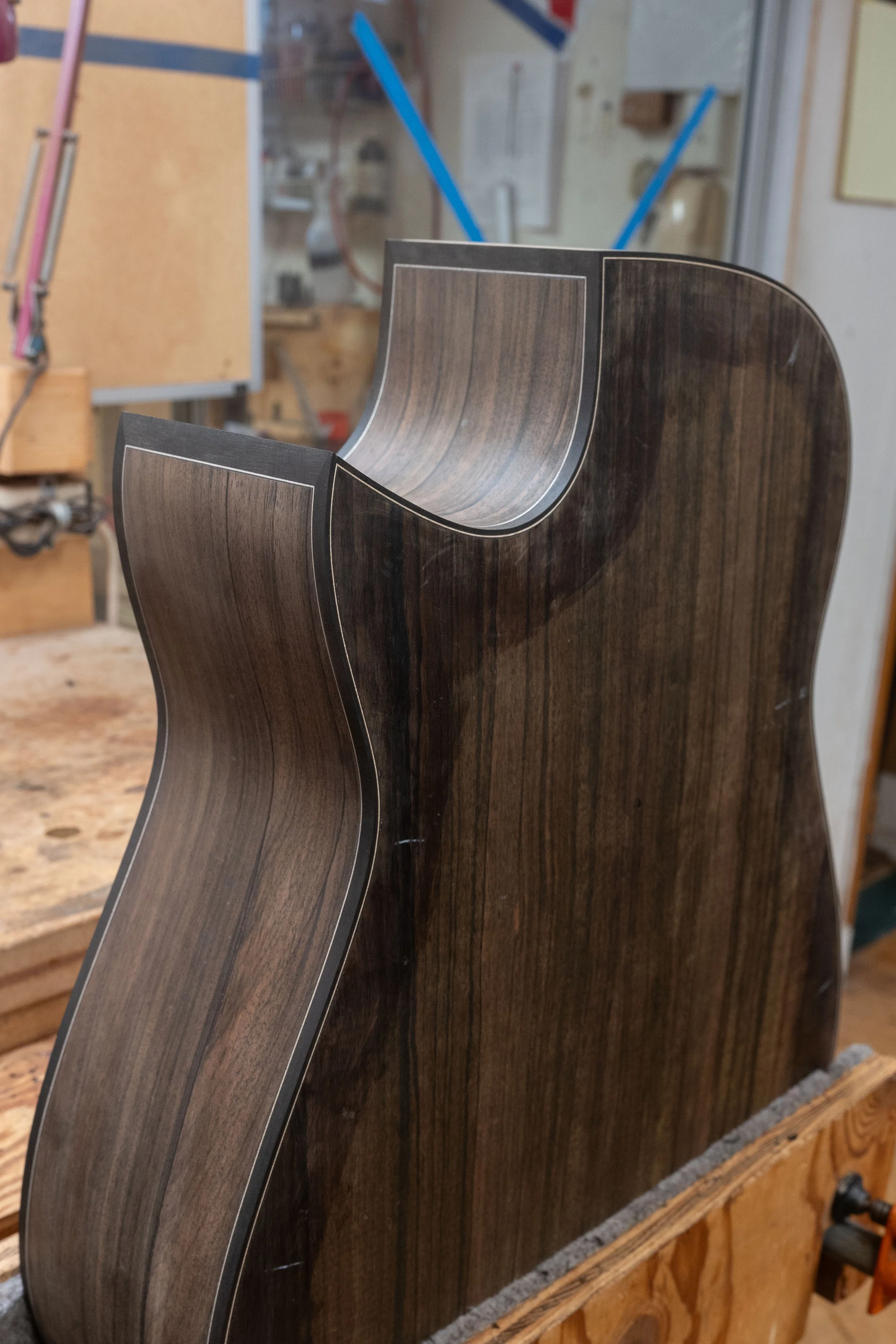 With the binding installed. 