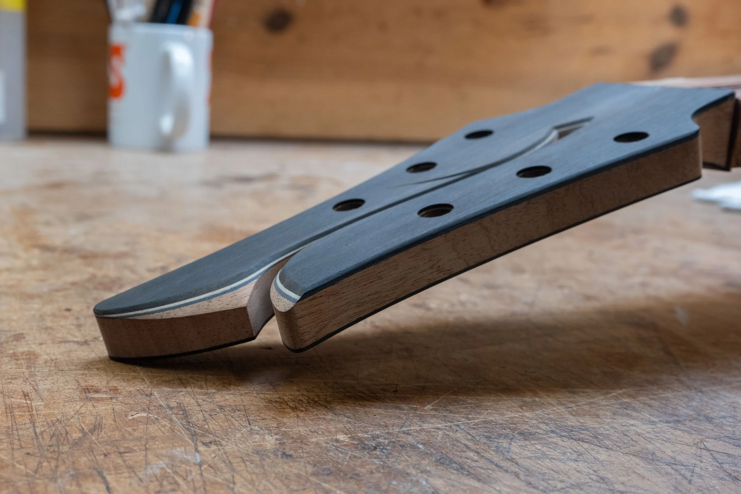 Silverman guitar split headstock bevels