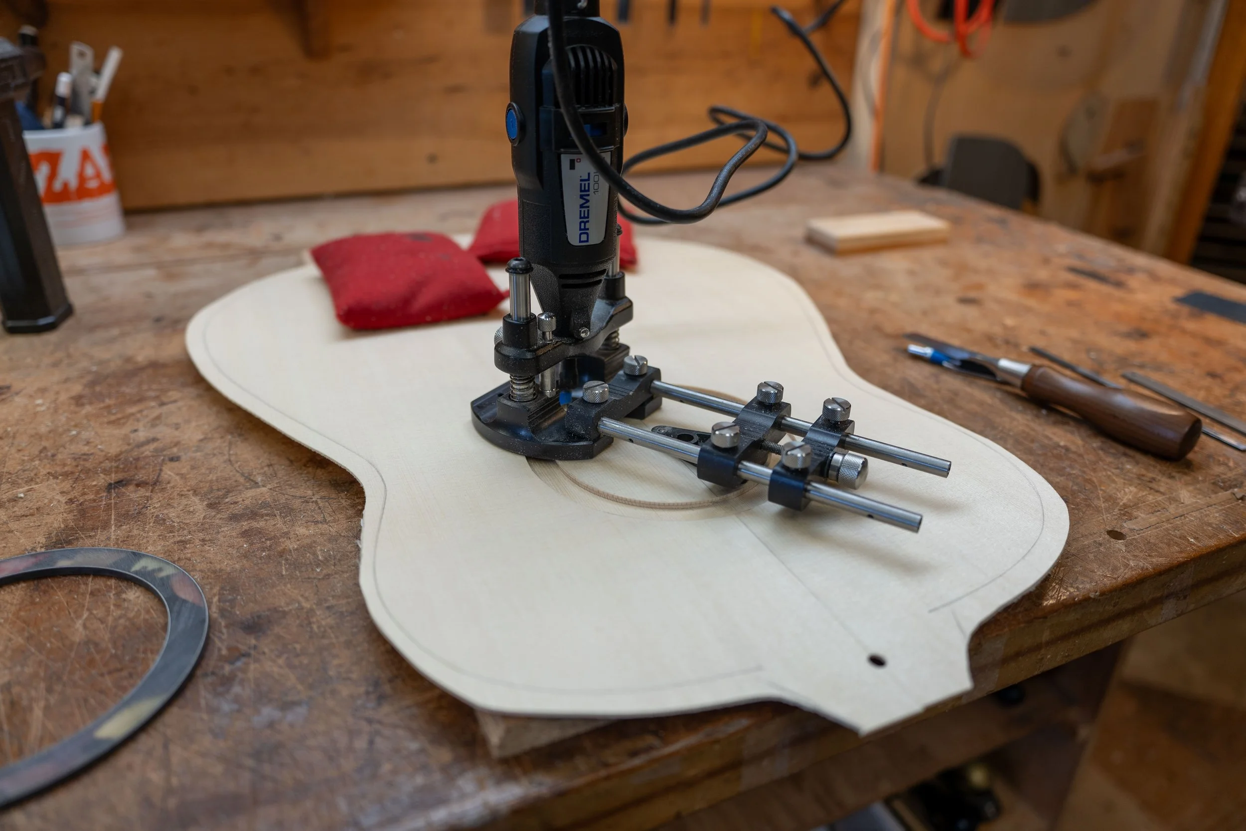 Routing for the rosette in the top. 