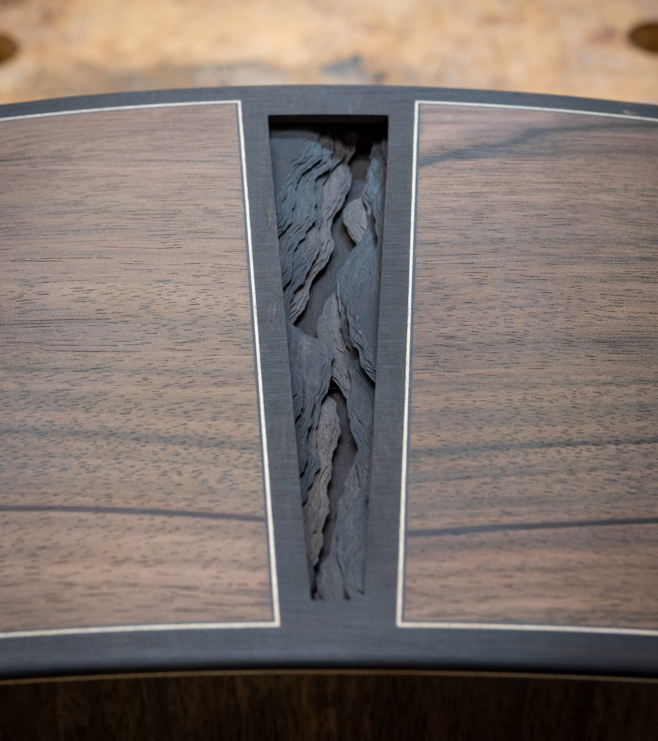 Silverman guitars end graft inlay.