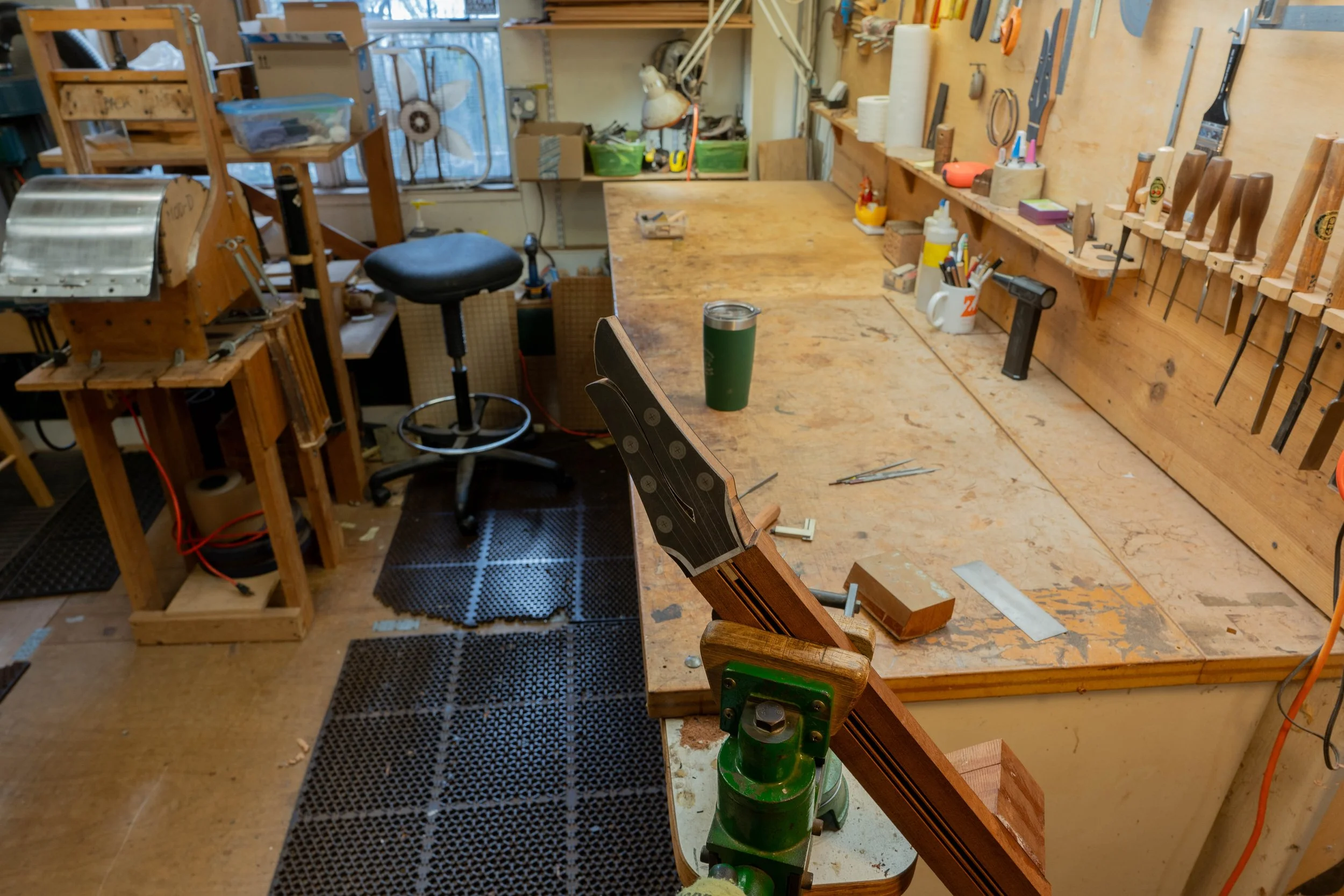 I then shaped the headstock. 