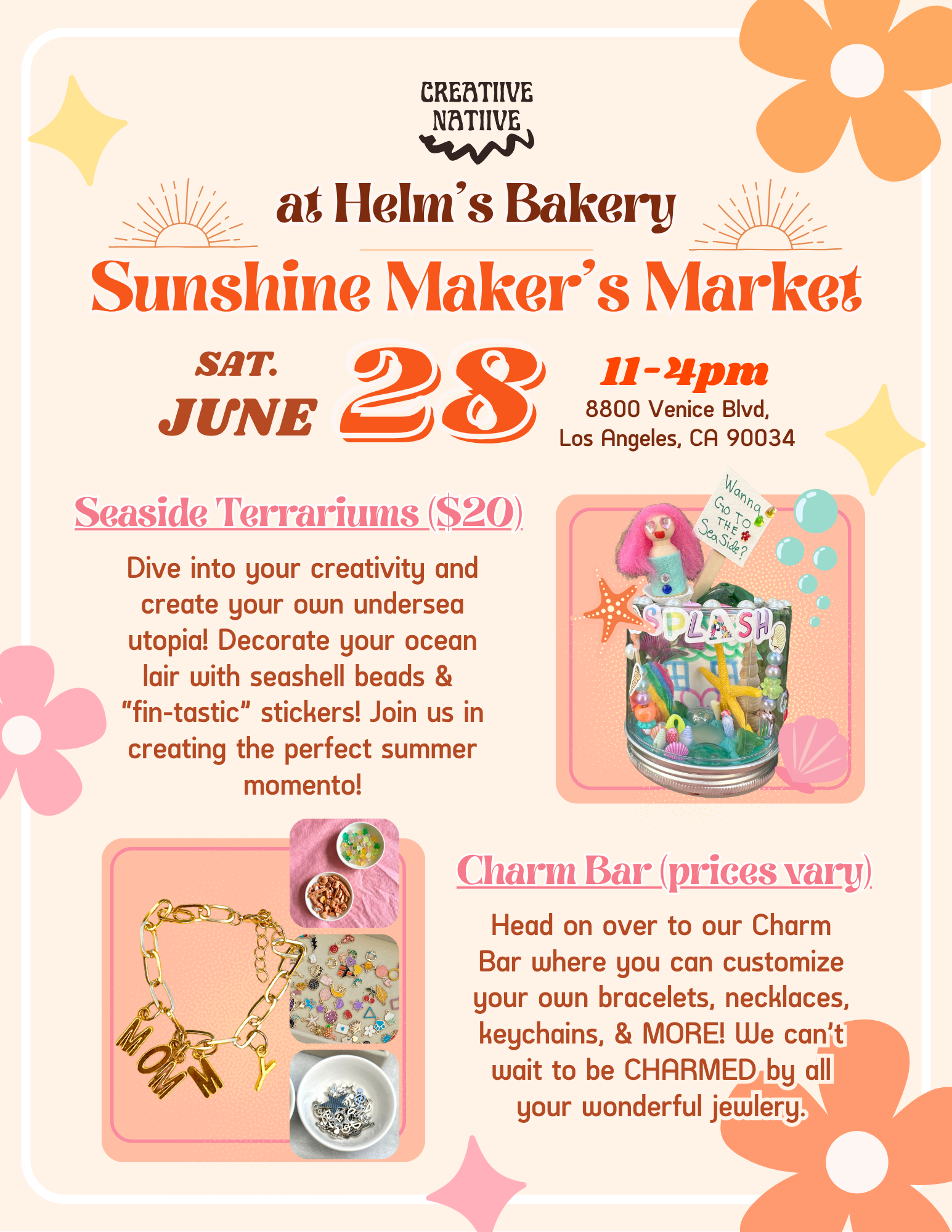 Sunshine Makers Market Presents: Summer Terrariums with Creatiive Natiive Kiids at Helms Design District!
