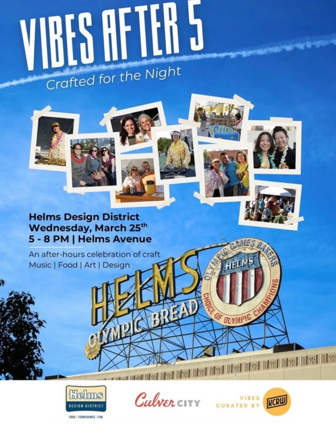 ☀️Next up- we&rsquo;re back at the delightful @helmsdesigndistrict Wednesday, March 25th for a fab evening out to break up your work week and bask in the good vibes in @culvercityartsdistrict ! 

From 5-8pm join us at #VibesAfter5 shop a select few f