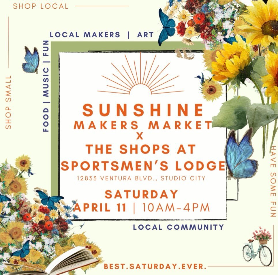 ☀️This Saturday, April 11, join us at Studio City&rsquo;s premier oasis @shopsatsportsmenslodge for a beautiful day of shopping small, shopping local and having some fun this spring!☀️

From 10am-4pm we&rsquo;ll be joined by another outstanding line 