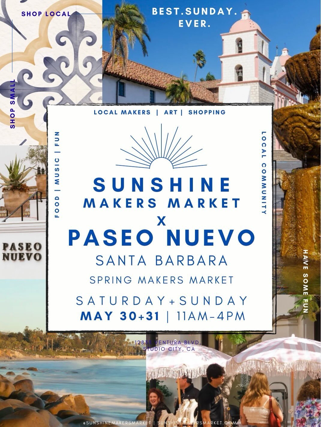 Sunshine in Santa Barbara this weekend!!☀️😍 We are so thrilled to share this weekend we are taking our merry band of makers on the road to the gorgeous @paseonuevosb on State Street.

Be sure to join us 11am-4pm for an outstanding lineup of vendor t