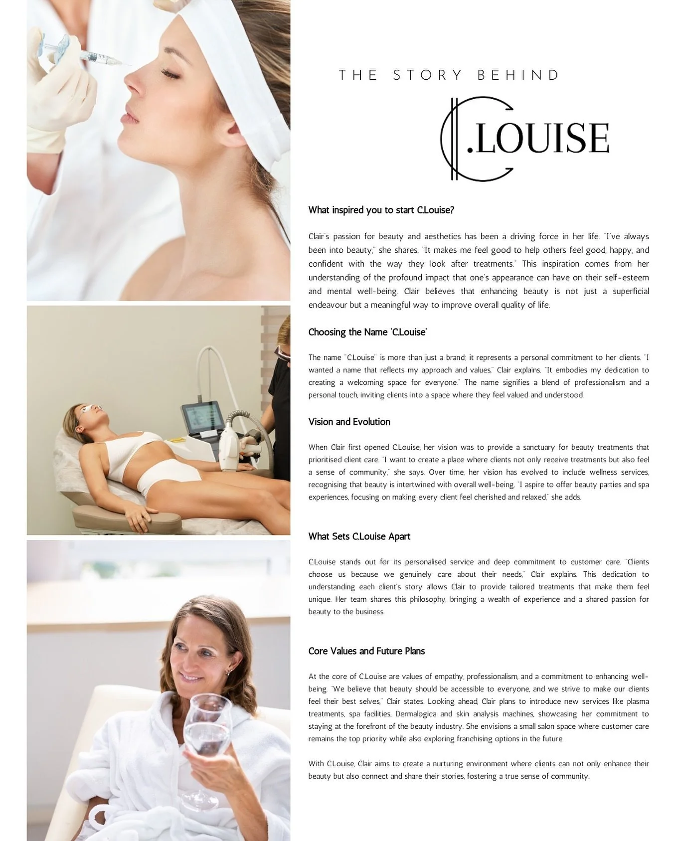 Discover the story behind C.Louise! ✨

At C.Louise, we believe in the power of beauty to uplift and empower. Our founder&rsquo;s passion for aesthetics and beauty stems from a lifelong love for enhancing confidence and well-being. With over a decade 