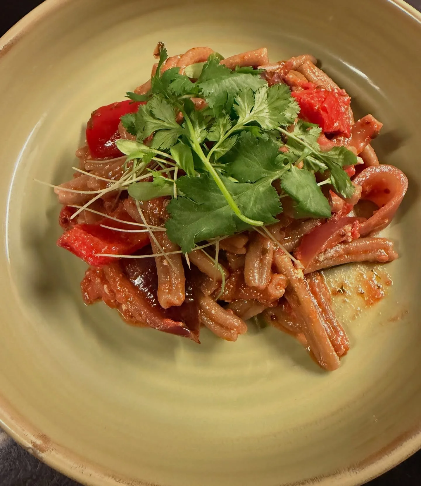 Pasta, mit w&uuml;rziger Sauce aus ger&ouml;steten Zwiebeln &amp; Paprika und Tomaten 
#zurfischerin #pasta #genuss #food #foodlover