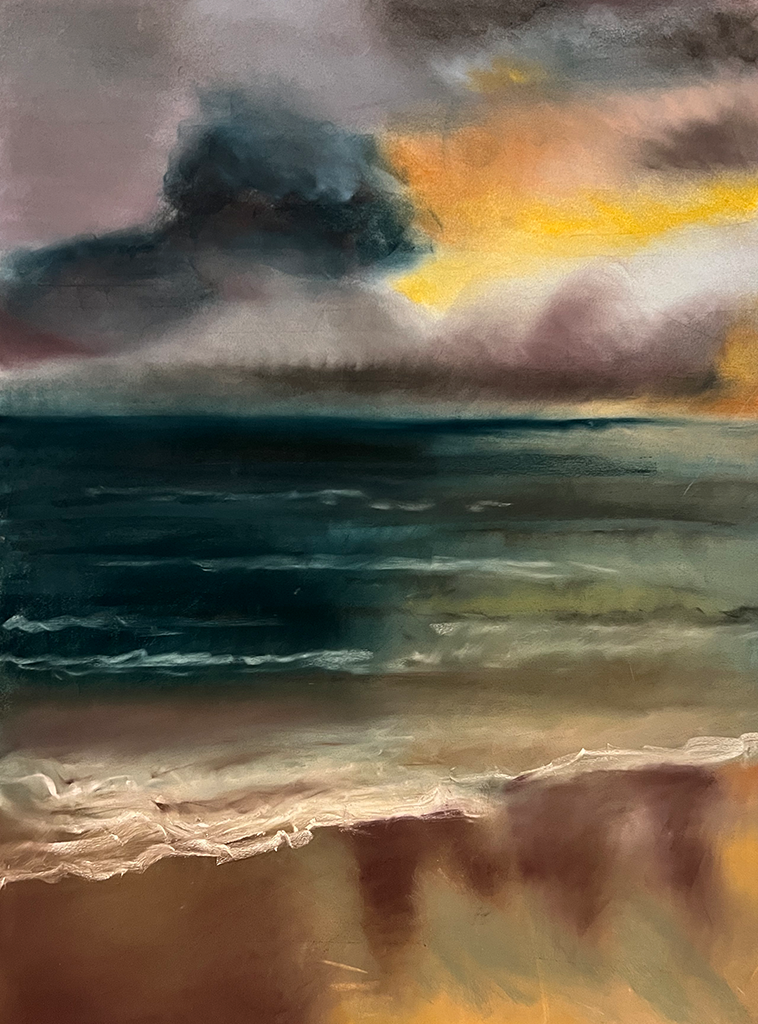 "SEA SHADOWS"
PASTEL ON TEXTURED PAPER - 52"H X37"W (FRAMED)
KATHARINE GOULD
2023