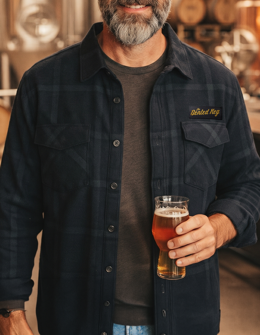 Dented Keg Flannel Woven Tag Jacket