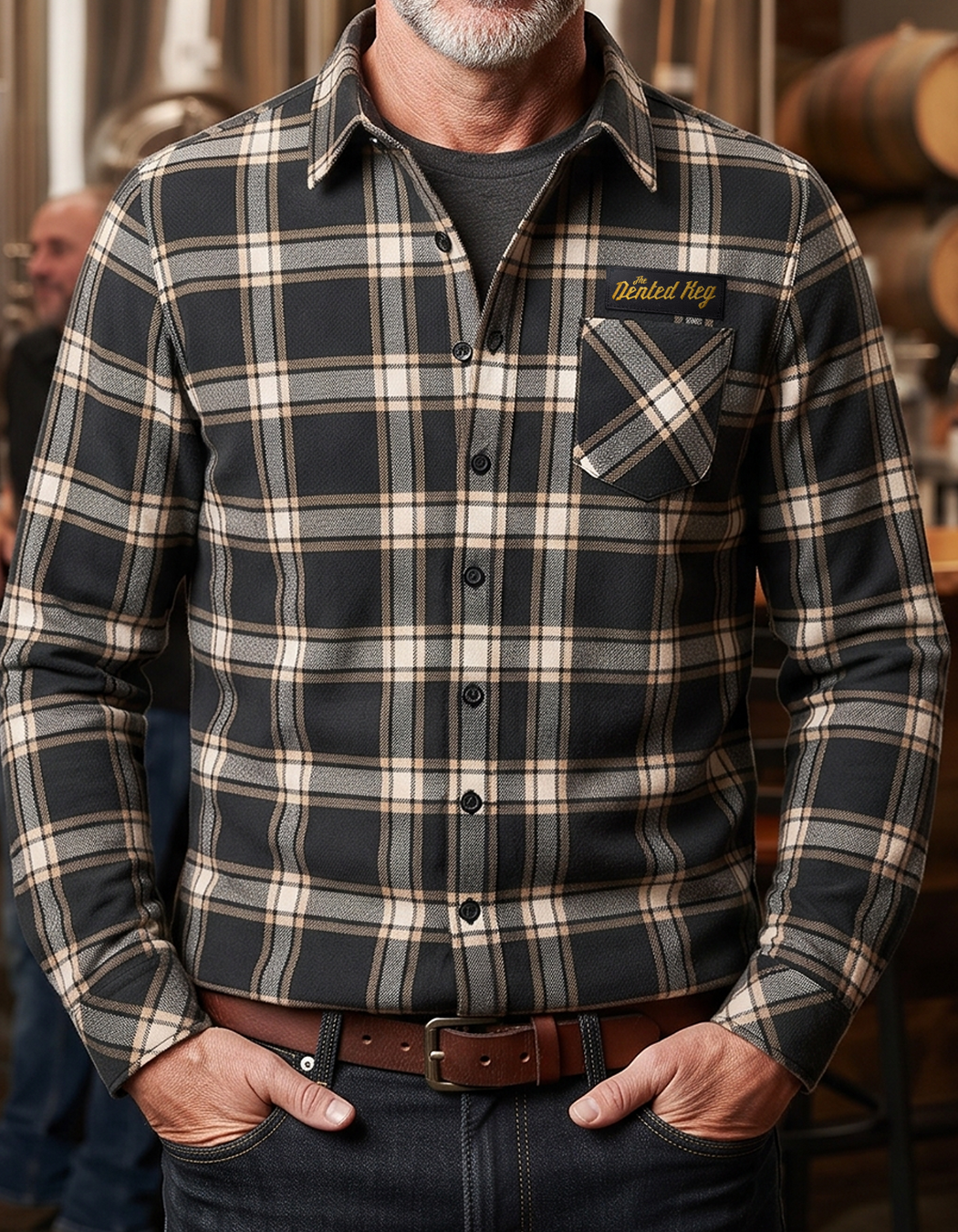 Dented Keg "Legendary" Plaid Flannel Woven Tag Shirt