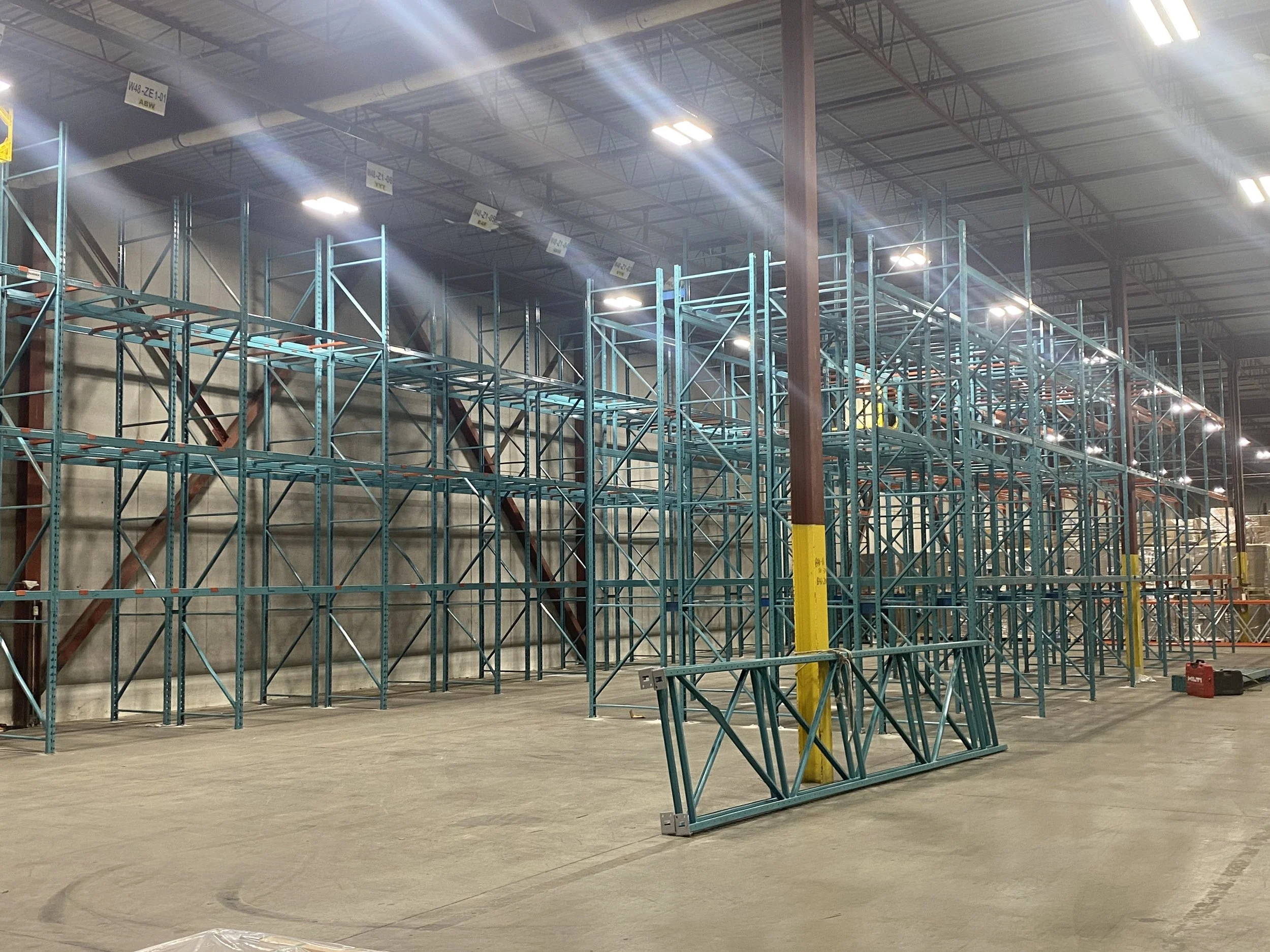 Used pallet rack installation