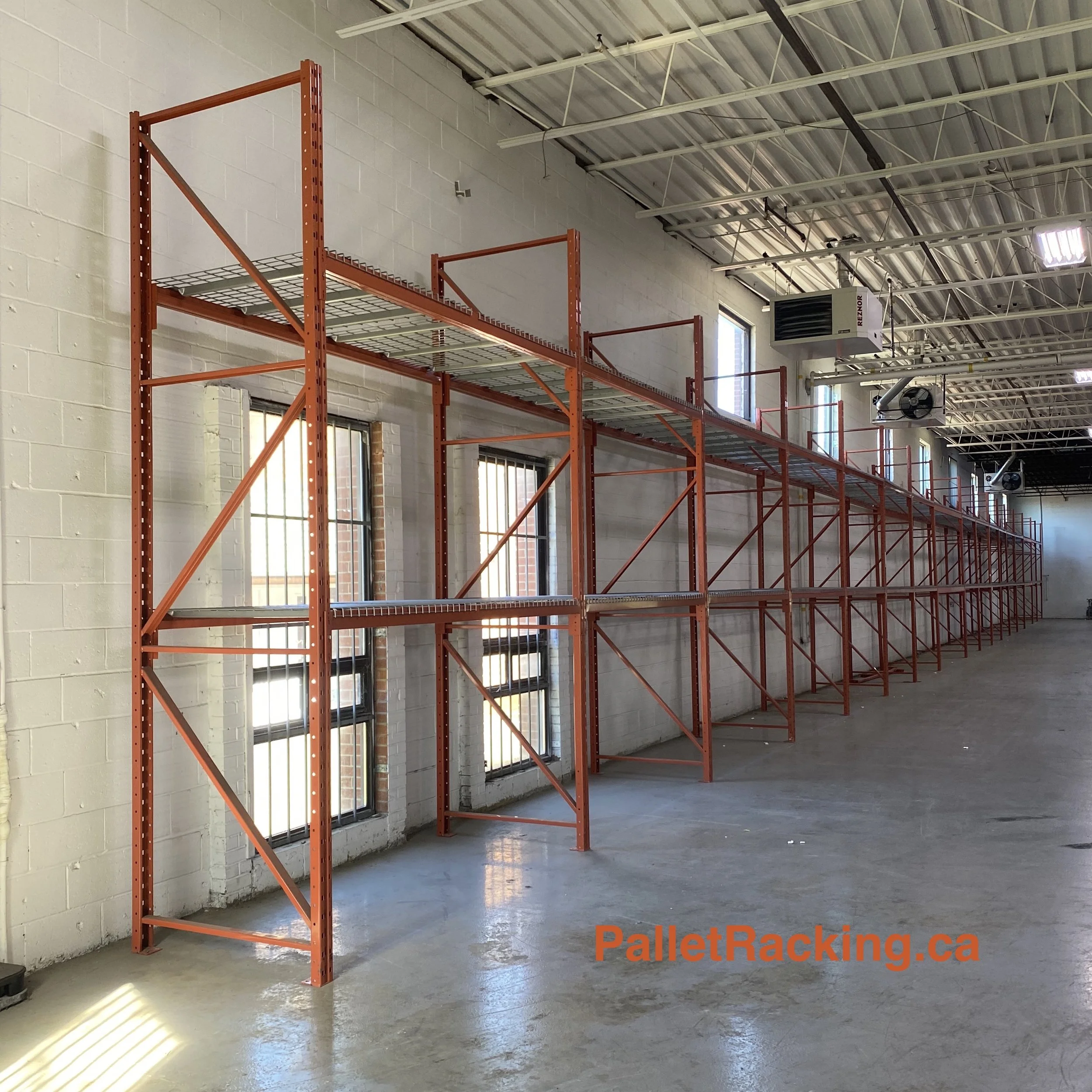 Single row of RediRack pallet racking