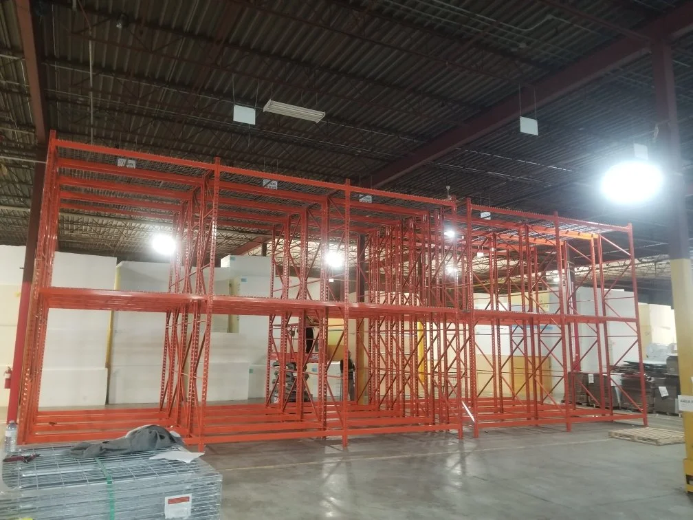 Double deep pallet racking system