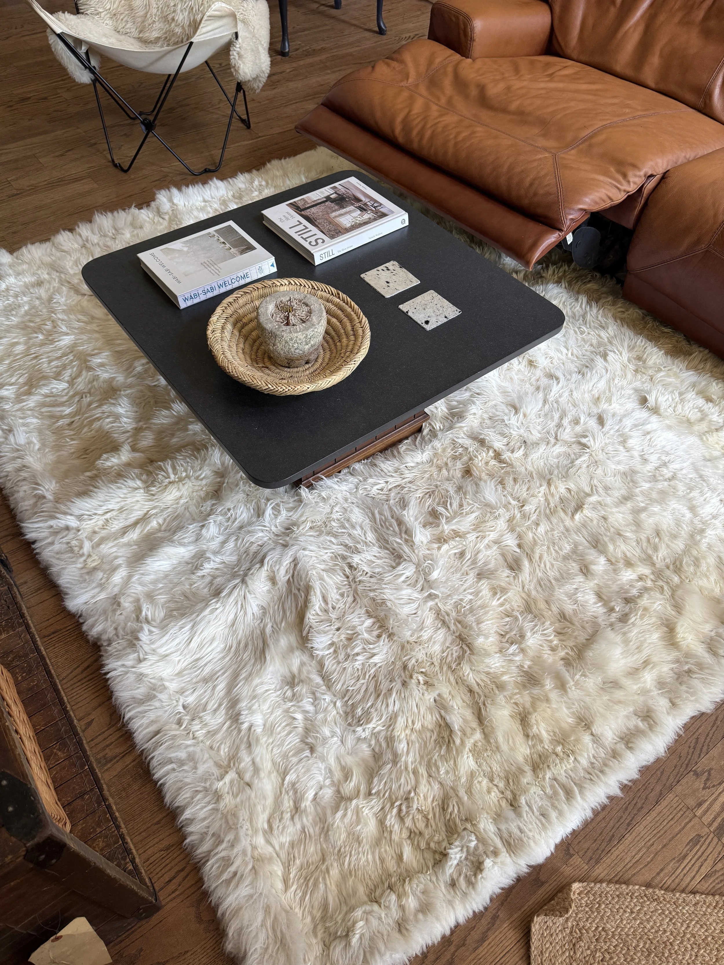 Vintage Peruvian Alpaca Rug - 6'8" x 7'8"