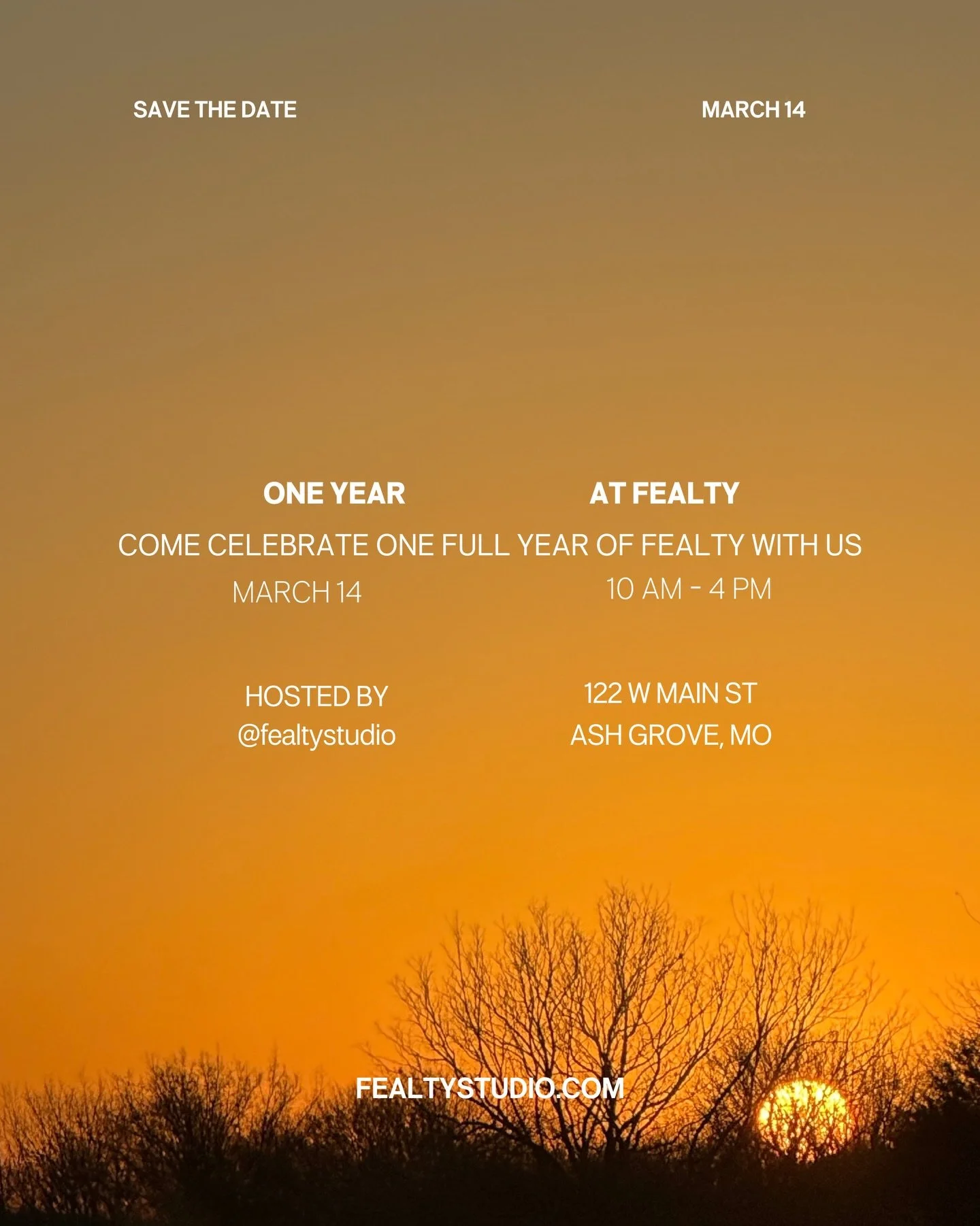 Oh we are SO ON for spring events. Come celebrate our first full year with us 💕 flower bar, spring refreshers, new inventory, gifts with purchase, a new fealty product launch. I&rsquo;m working to make this one extra special ✨

SAVE THE DATE 
MARCH 