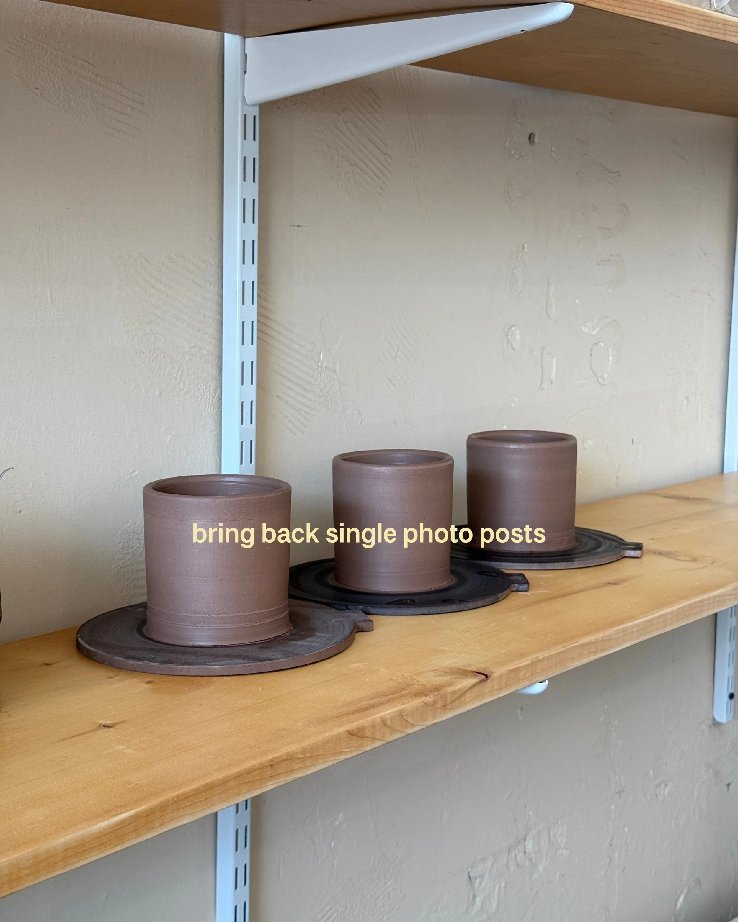 I love that single photo posts have been circulating because I&rsquo;m wiped. Coming up with elaborate posts is exhausting. Here&rsquo;s a photo of my recent pottery. That&rsquo;s it - enjoy. ☕️