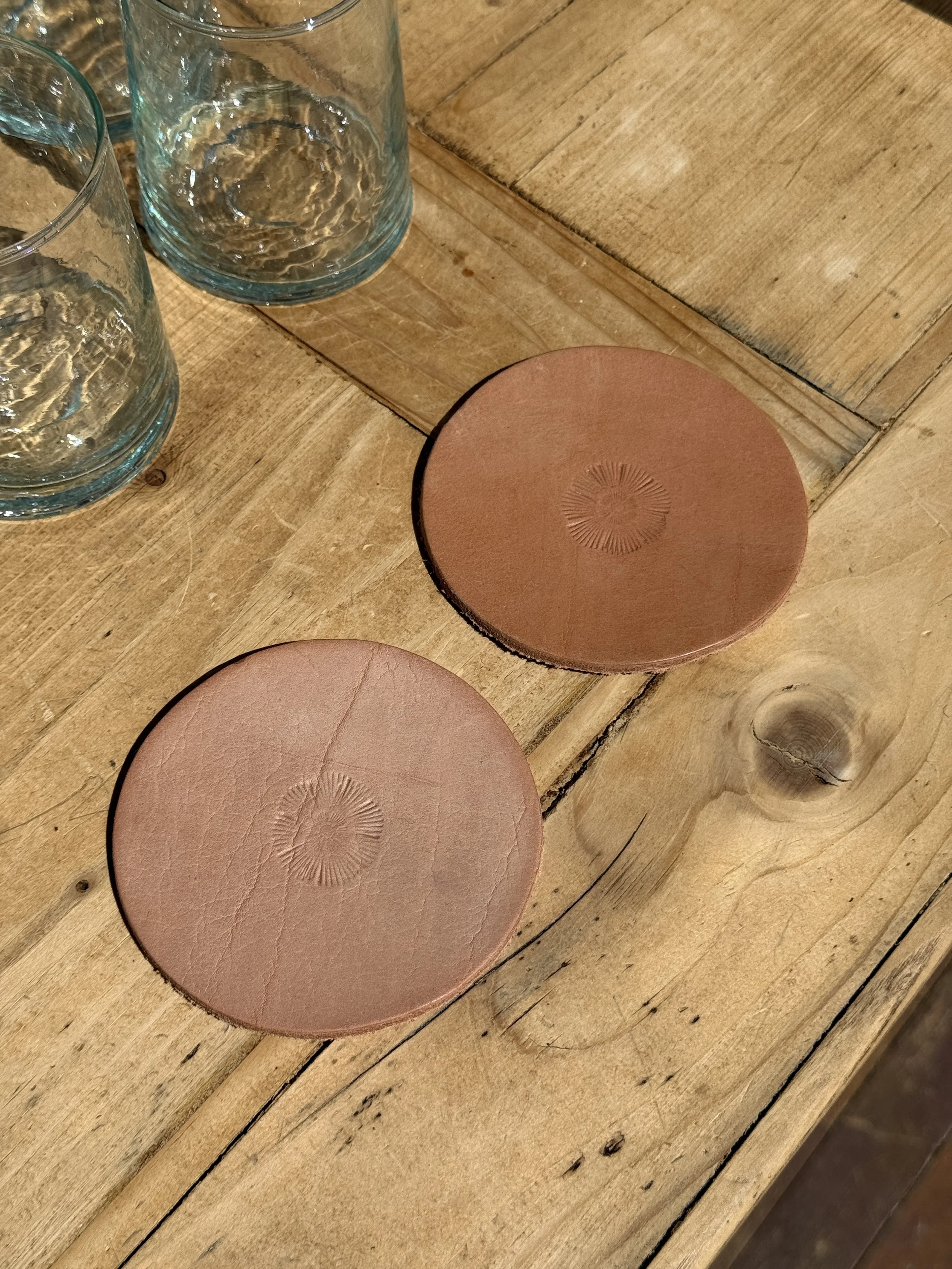 Stamped Leather Coasters