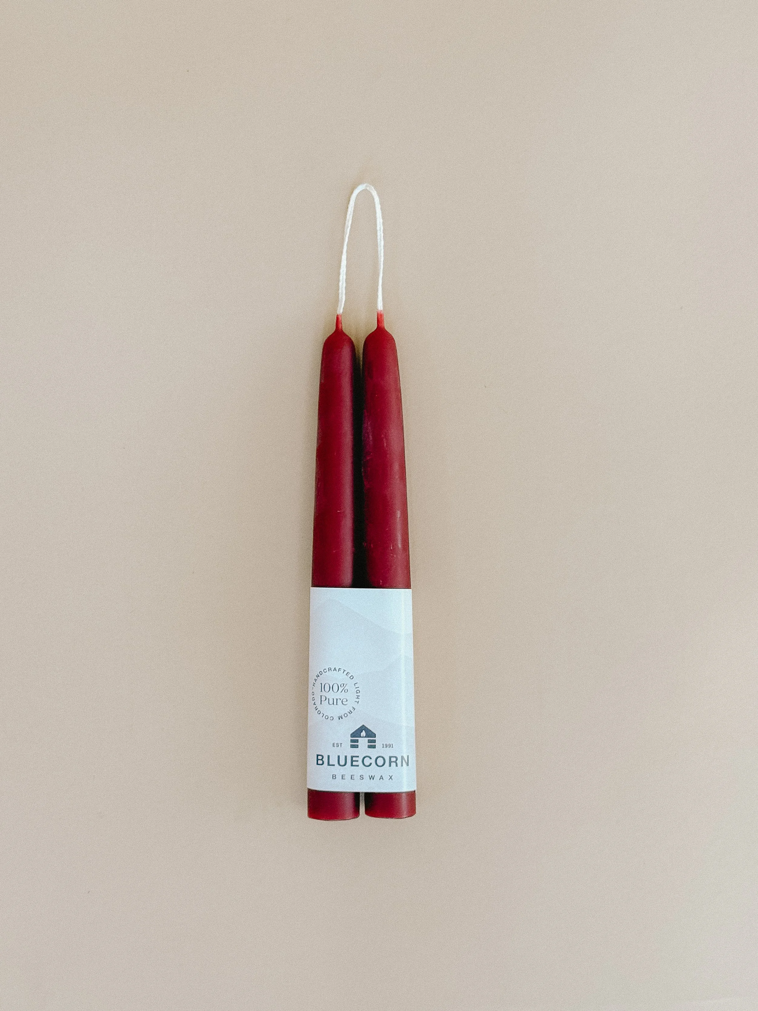 Beeswax Taper Candles - Burgundy